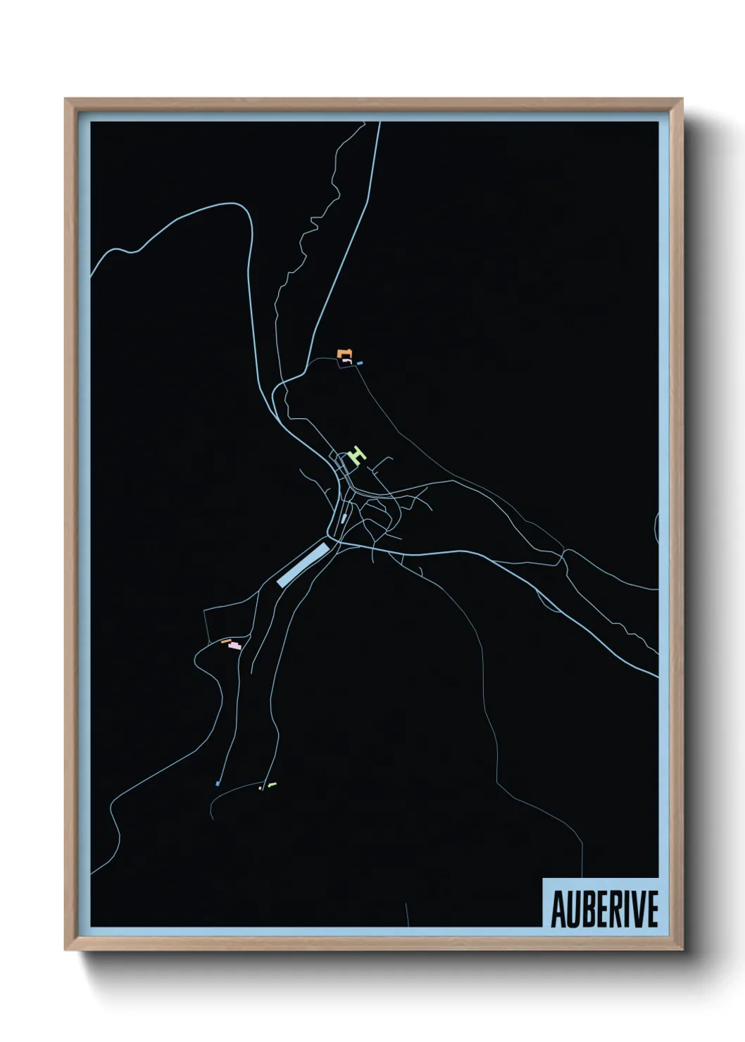 Une affiche de carte sur Auberive