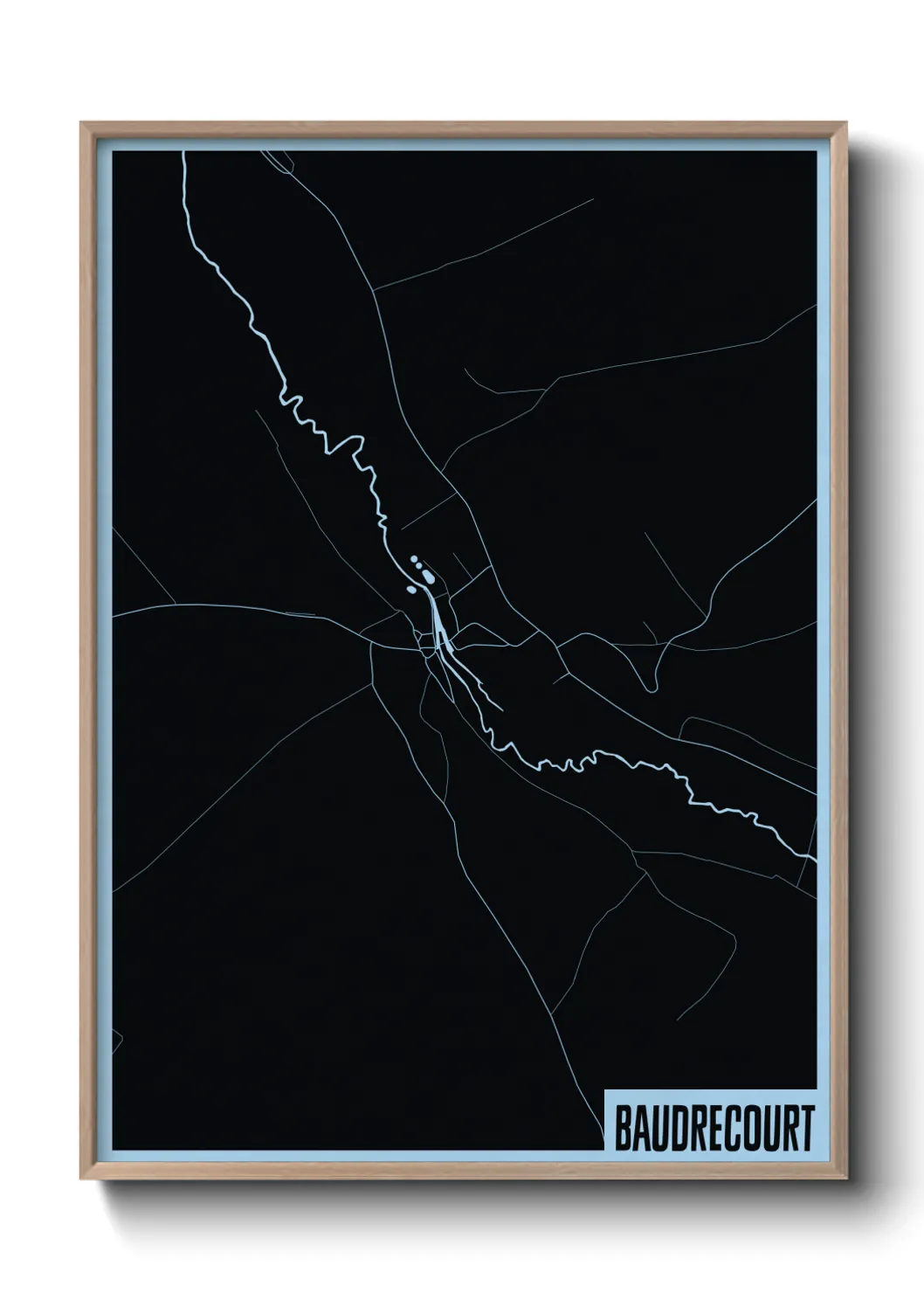 Une affiche de carte sur Baudrecourt