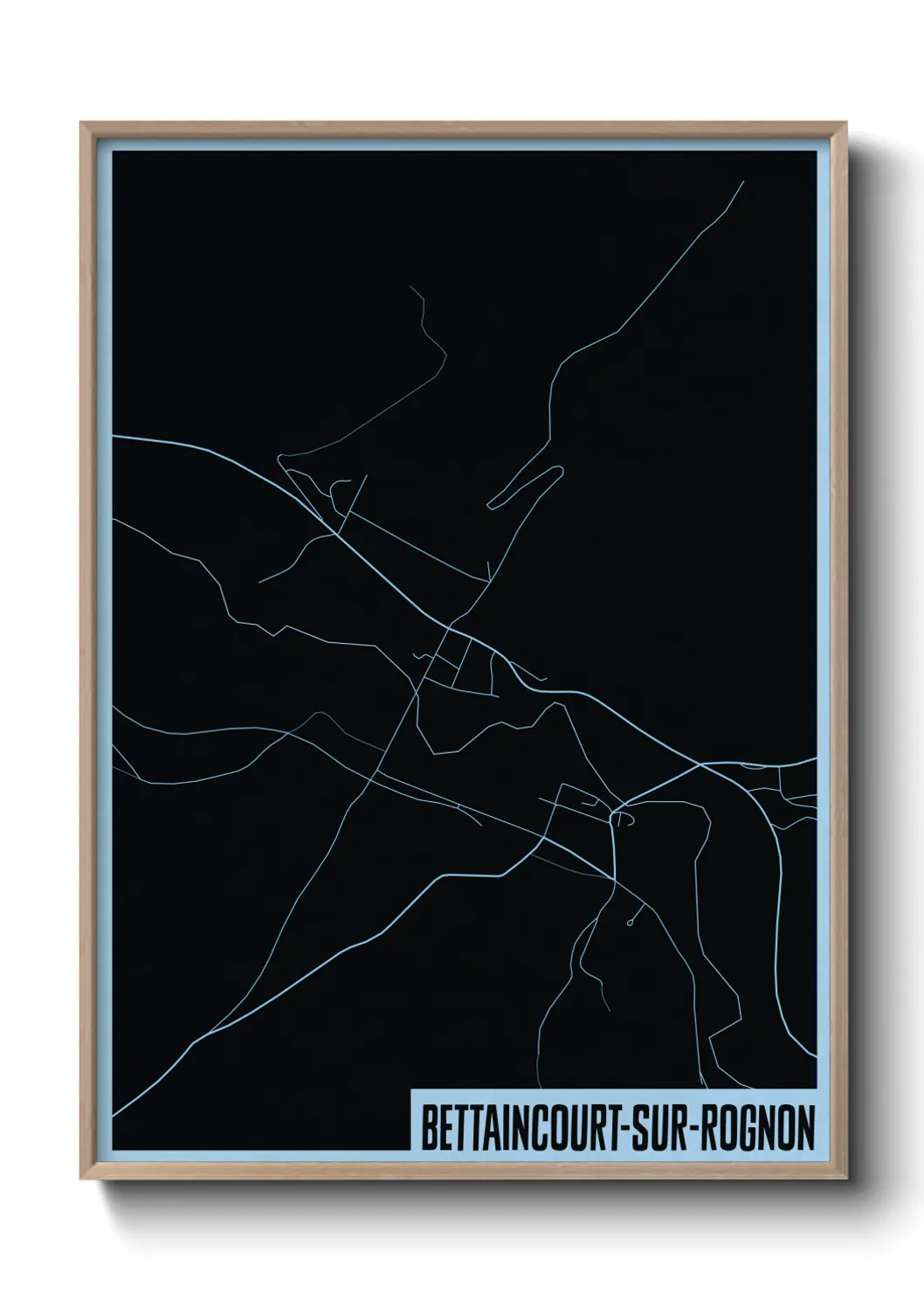 Une affiche de carte sur Bettaincourt-sur-Rognon