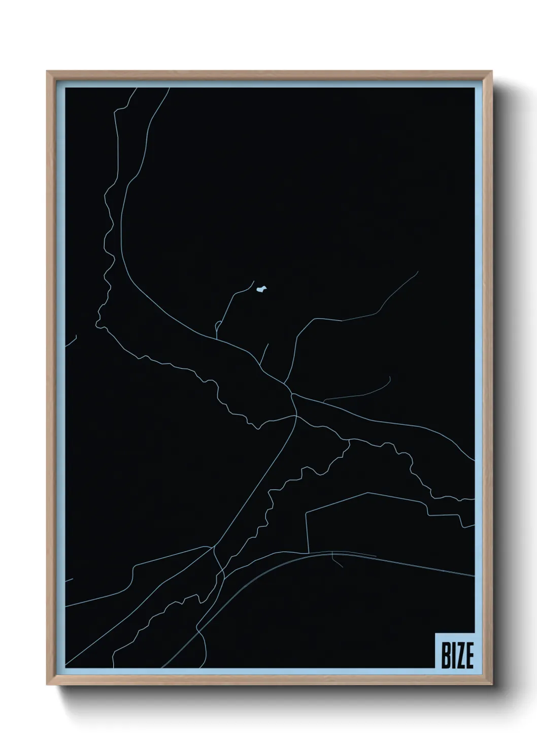 Une affiche de carte sur Bize
