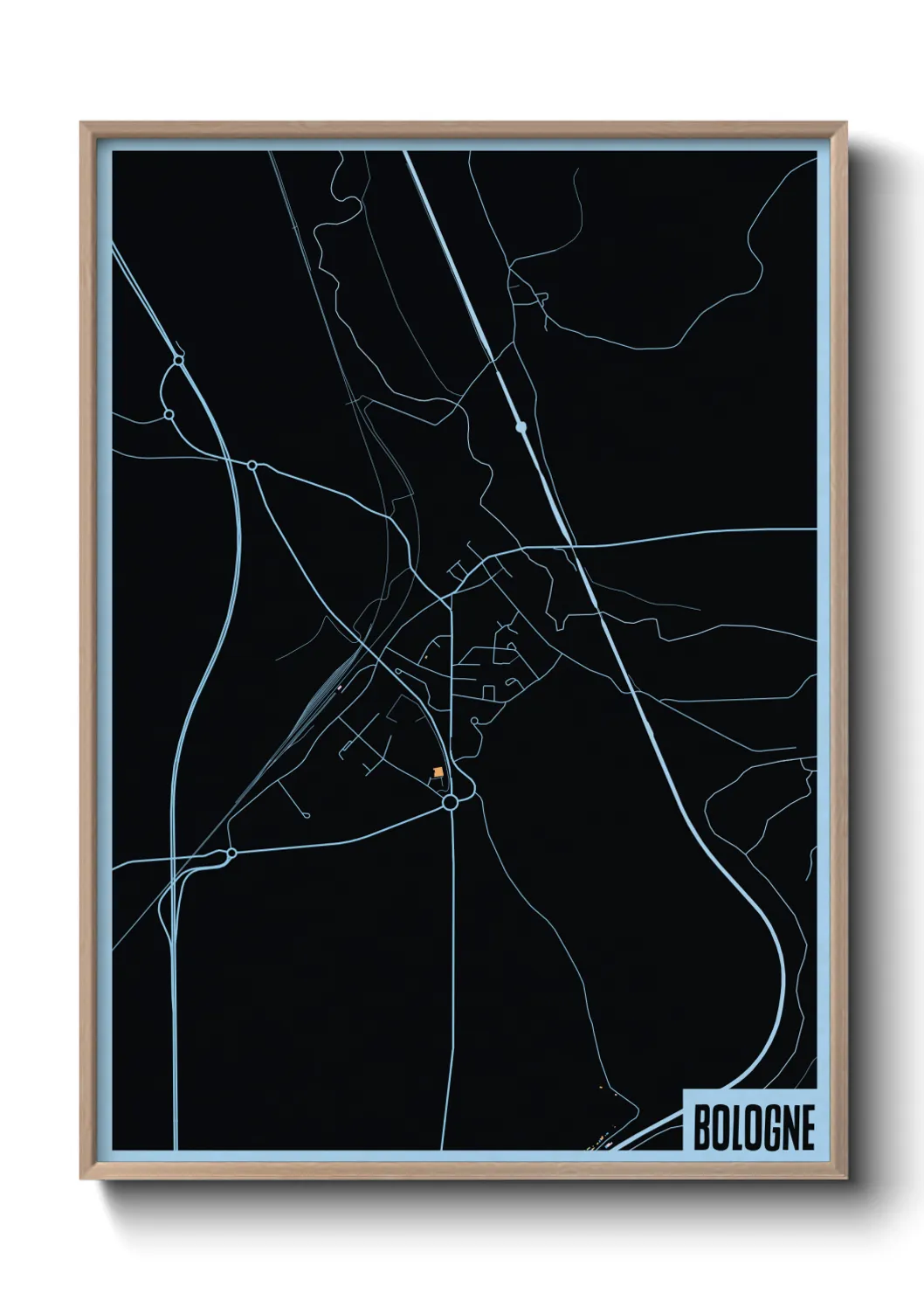 Une affiche de carte sur Bologne