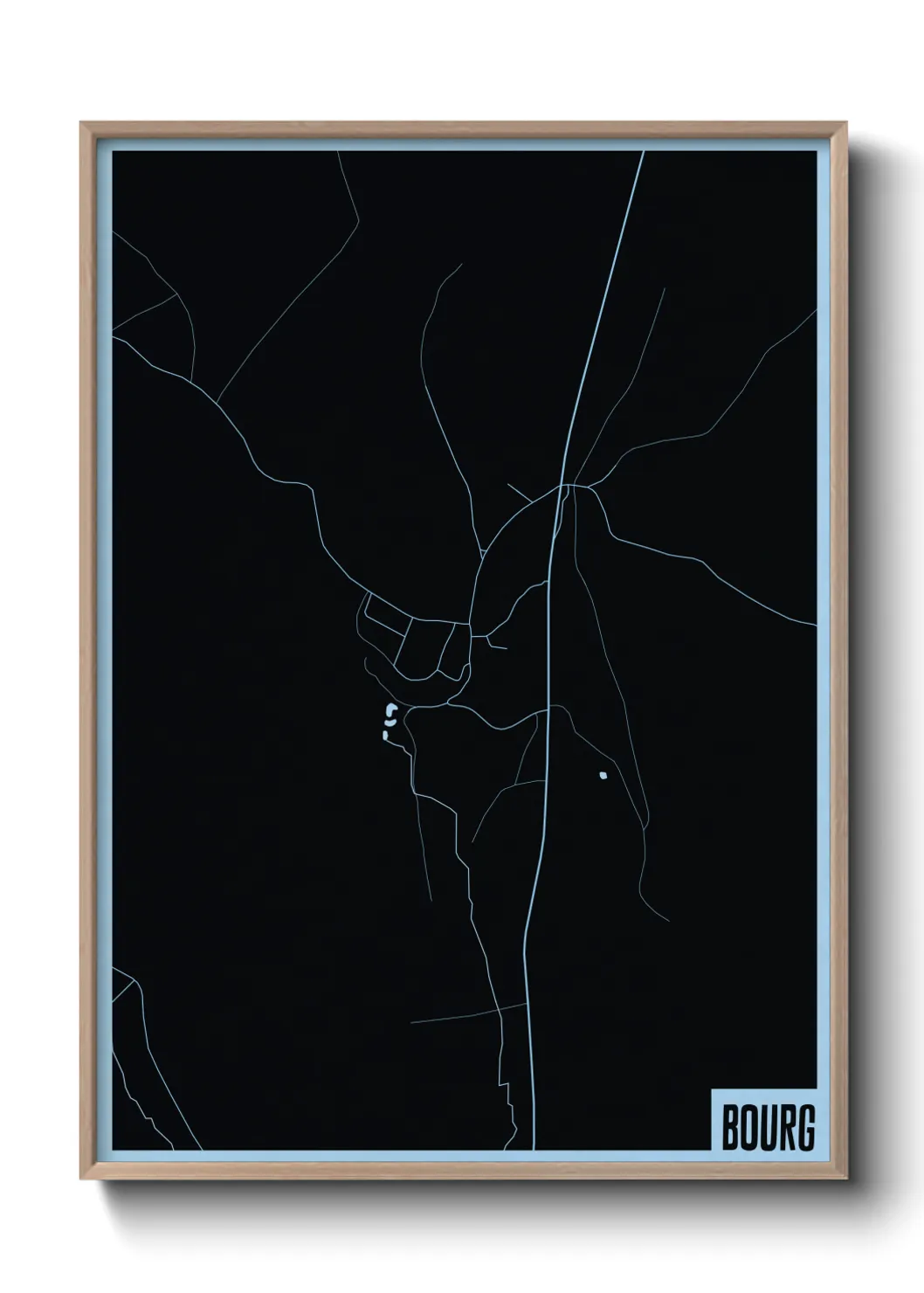 Une affiche de carte sur Bourg