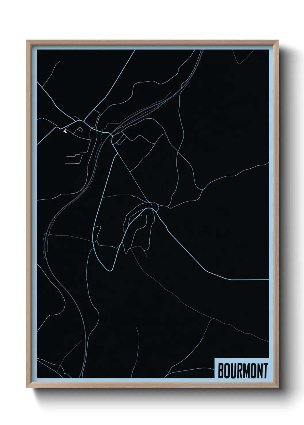 Une affiche de carte sur Bourmont