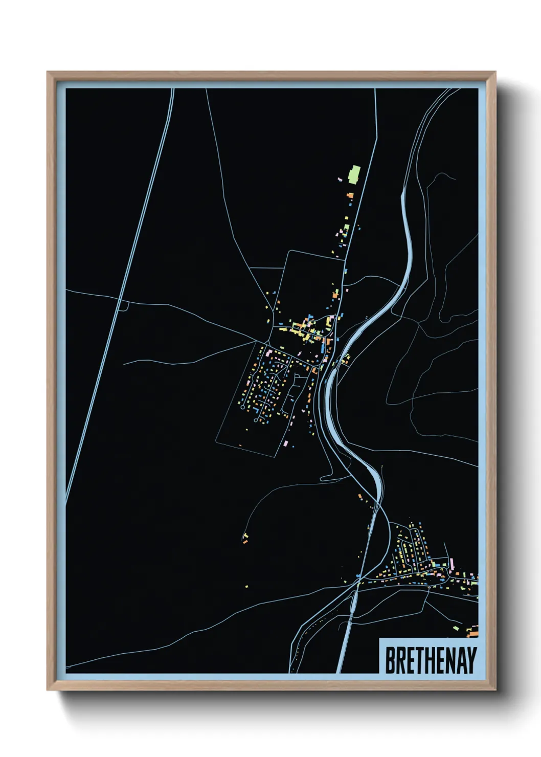 Une affiche de carte sur Brethenay