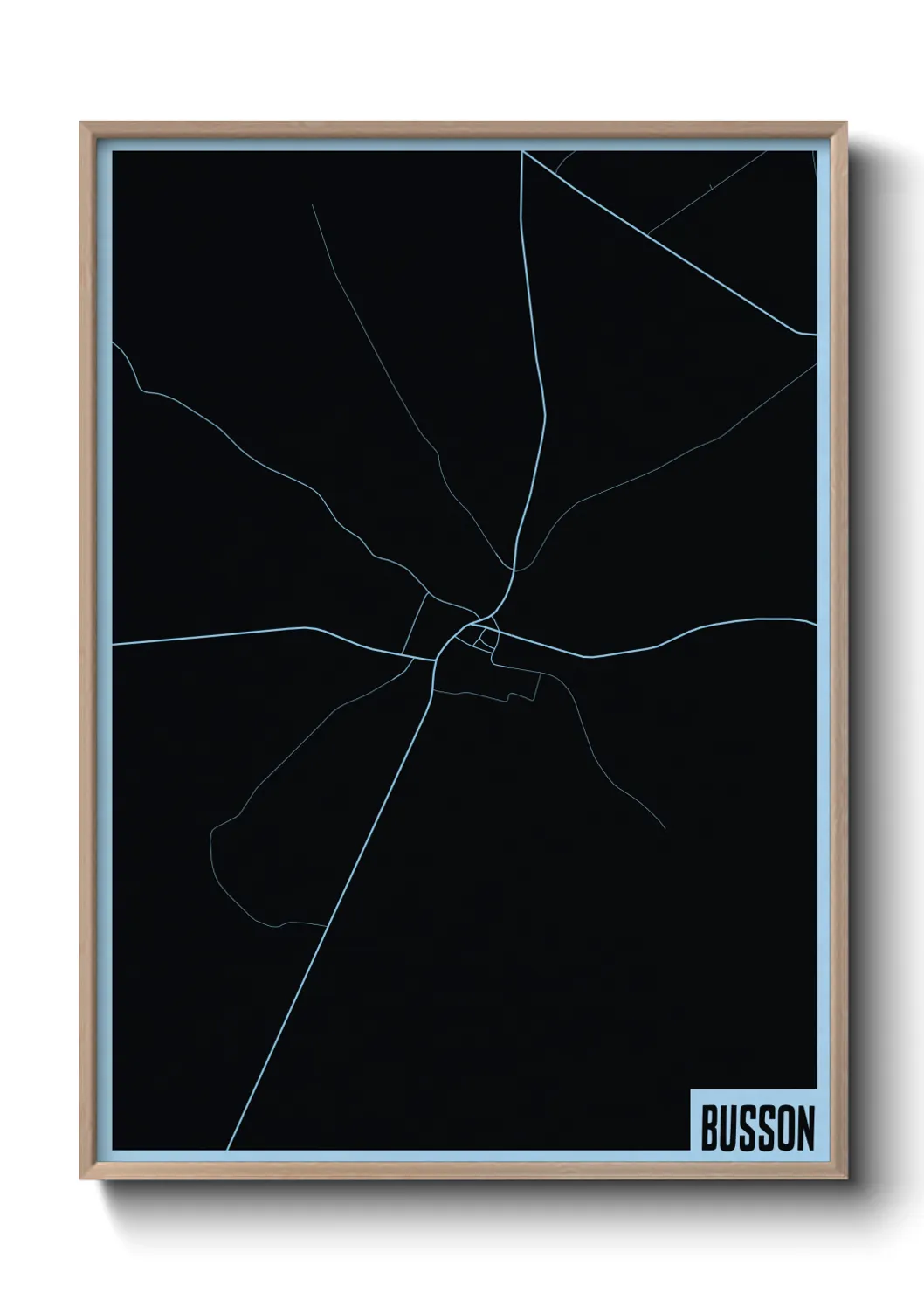 Une affiche de carte sur Busson