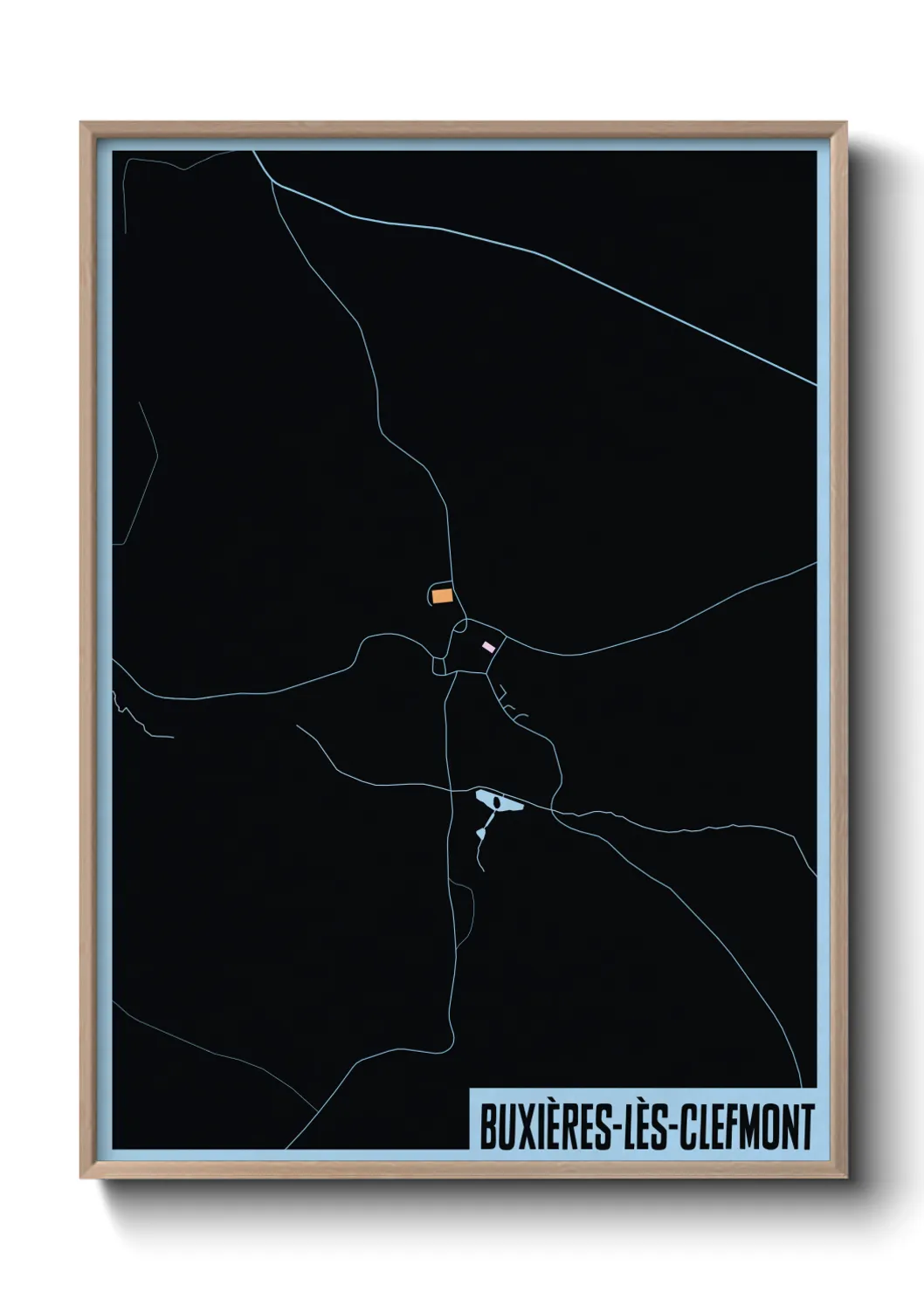 Une affiche de carte sur Buxières-lès-Clefmont