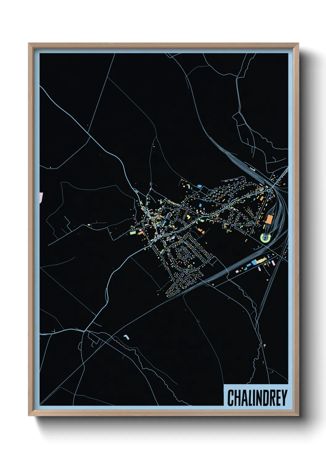 Une affiche de carte sur Chalindrey