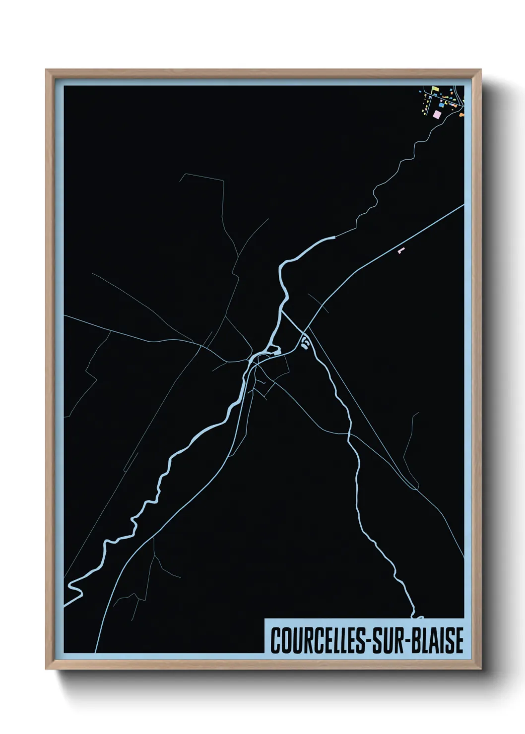 Une affiche de carte sur Courcelles-sur-Blaise