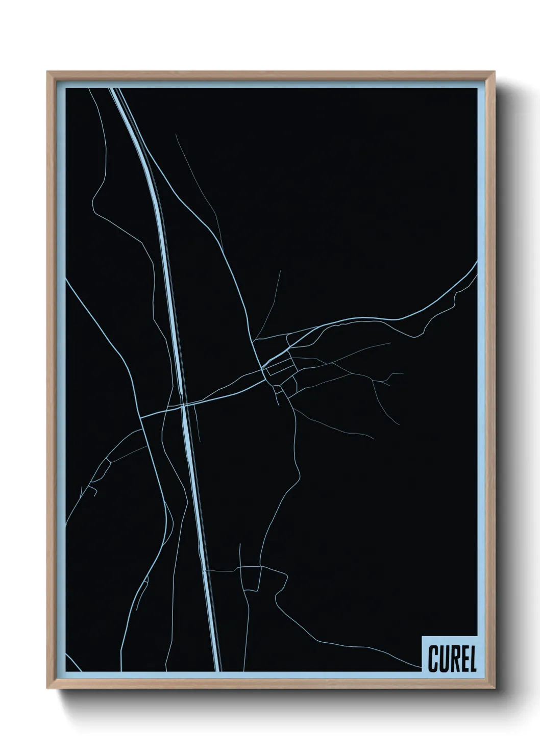 Une affiche de carte sur Curel