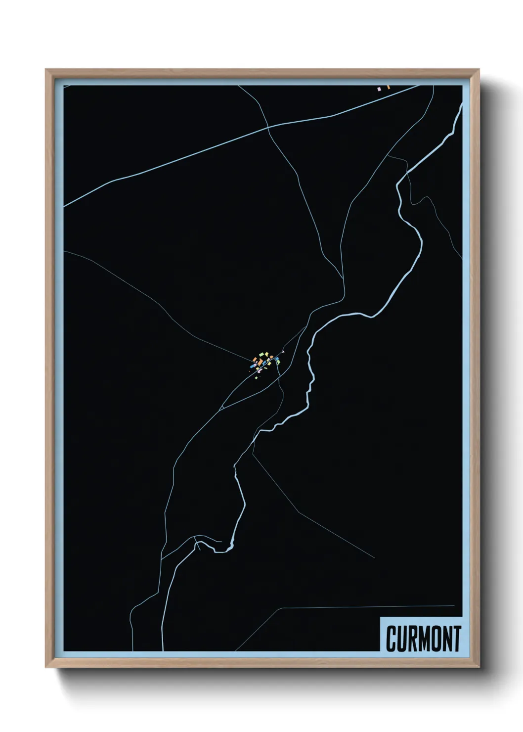 Une affiche de carte sur Curmont