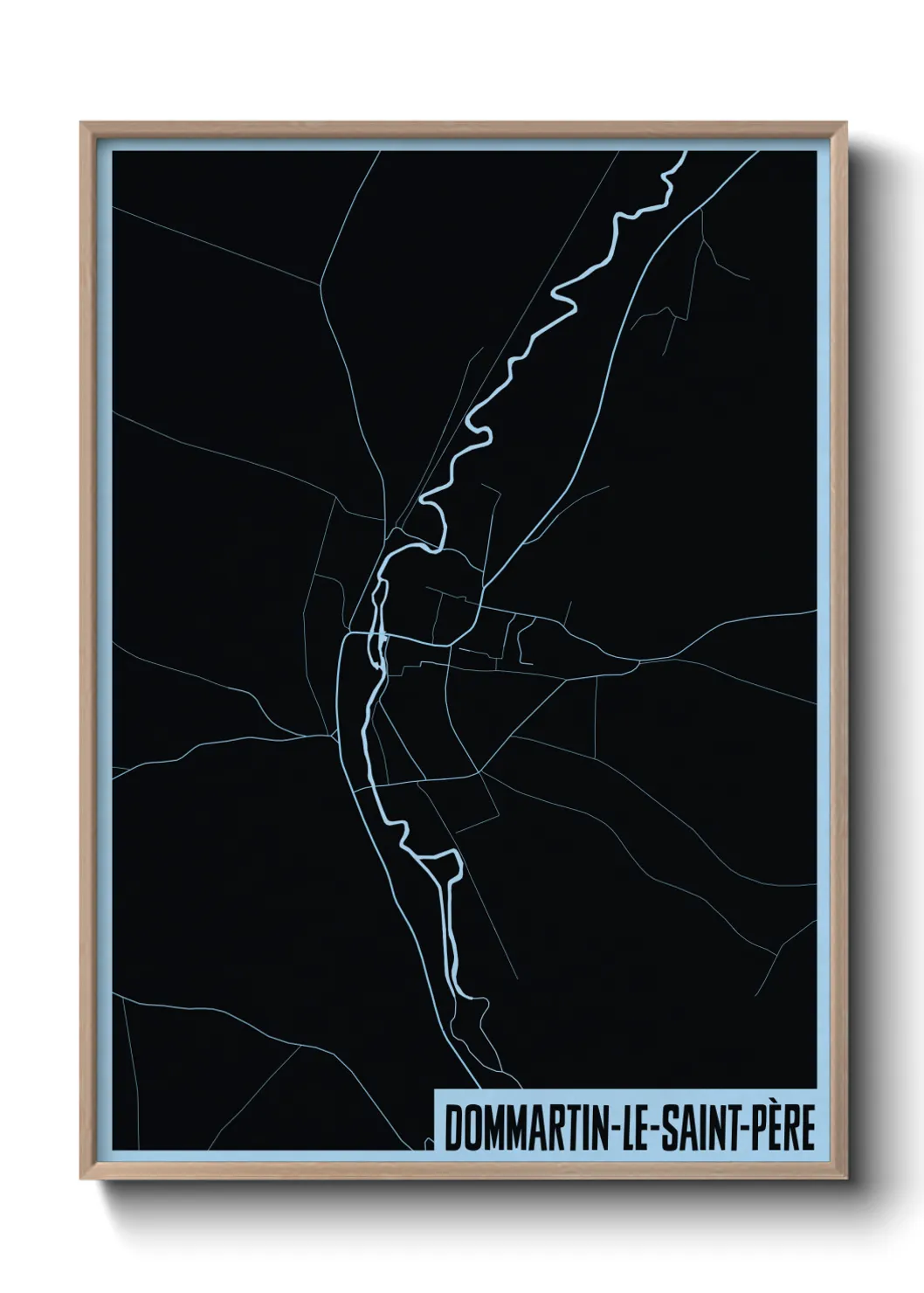 Une affiche de carte sur Dommartin-le-Saint-Père