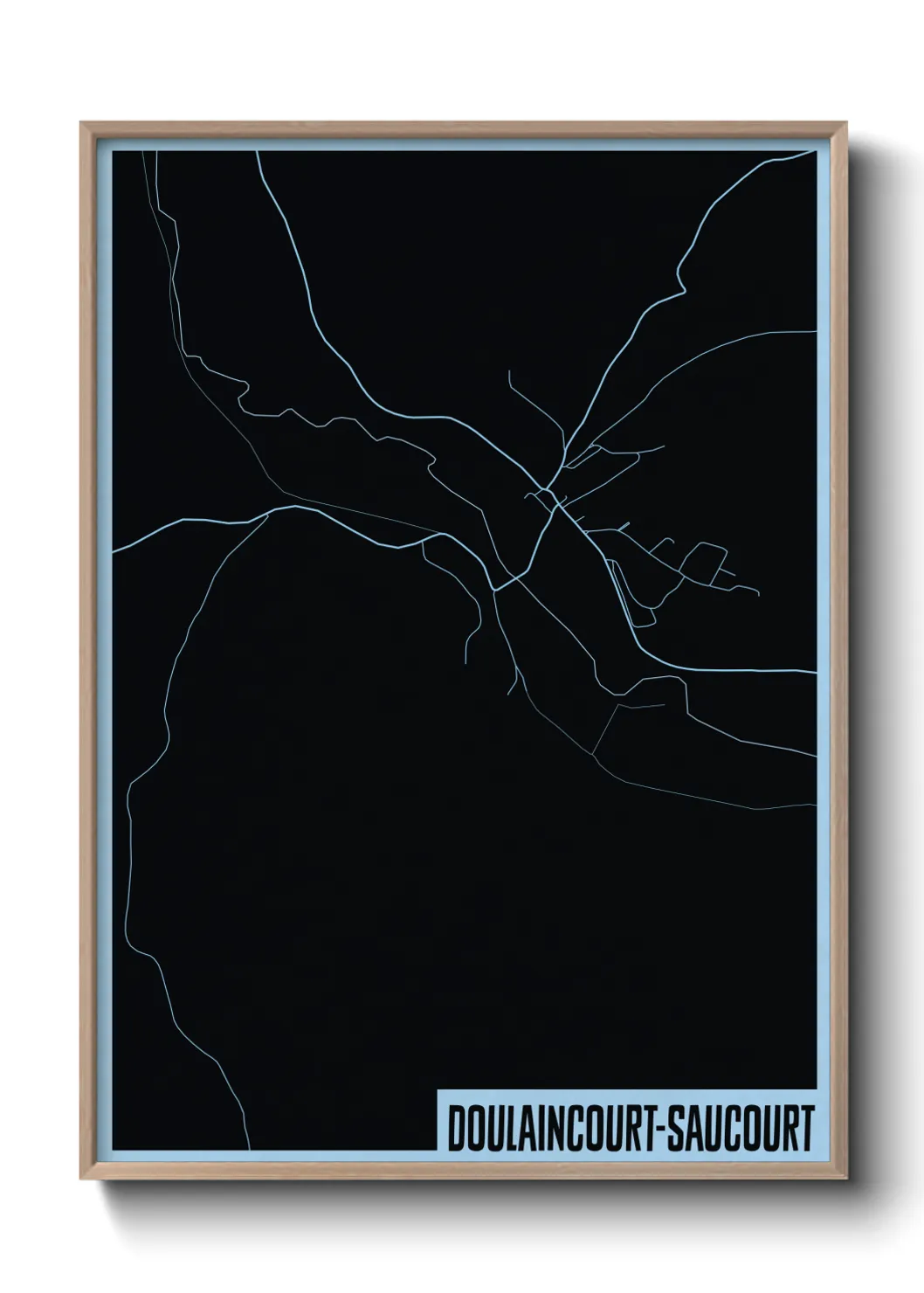 Une affiche de carte sur Doulaincourt-Saucourt