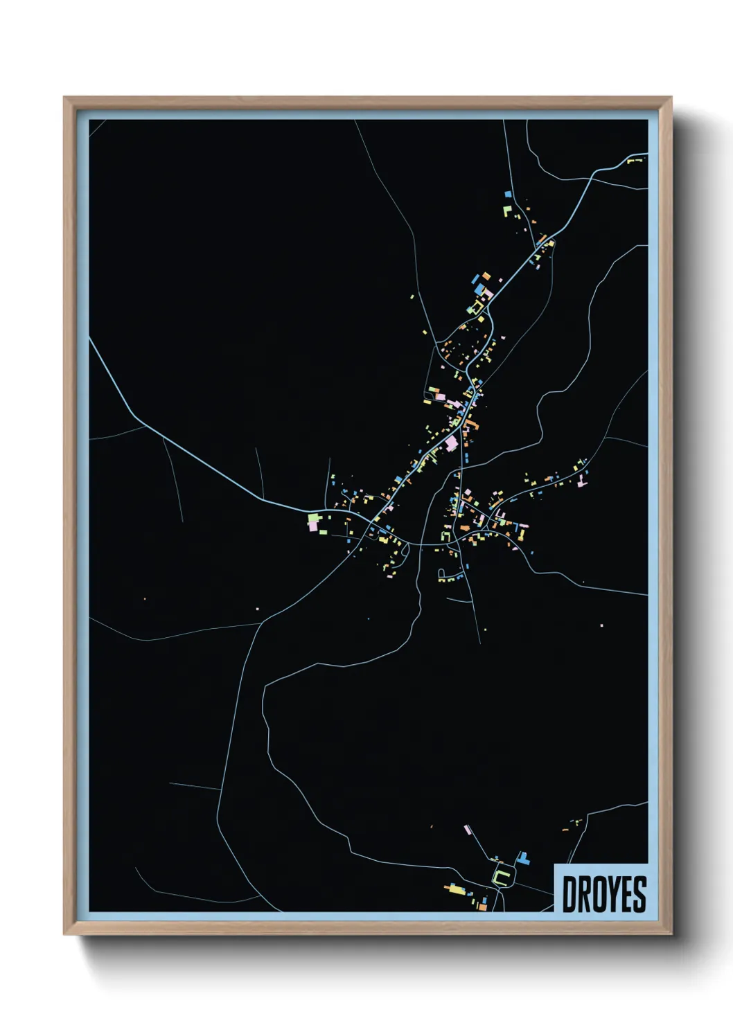 Une affiche de carte sur Droyes