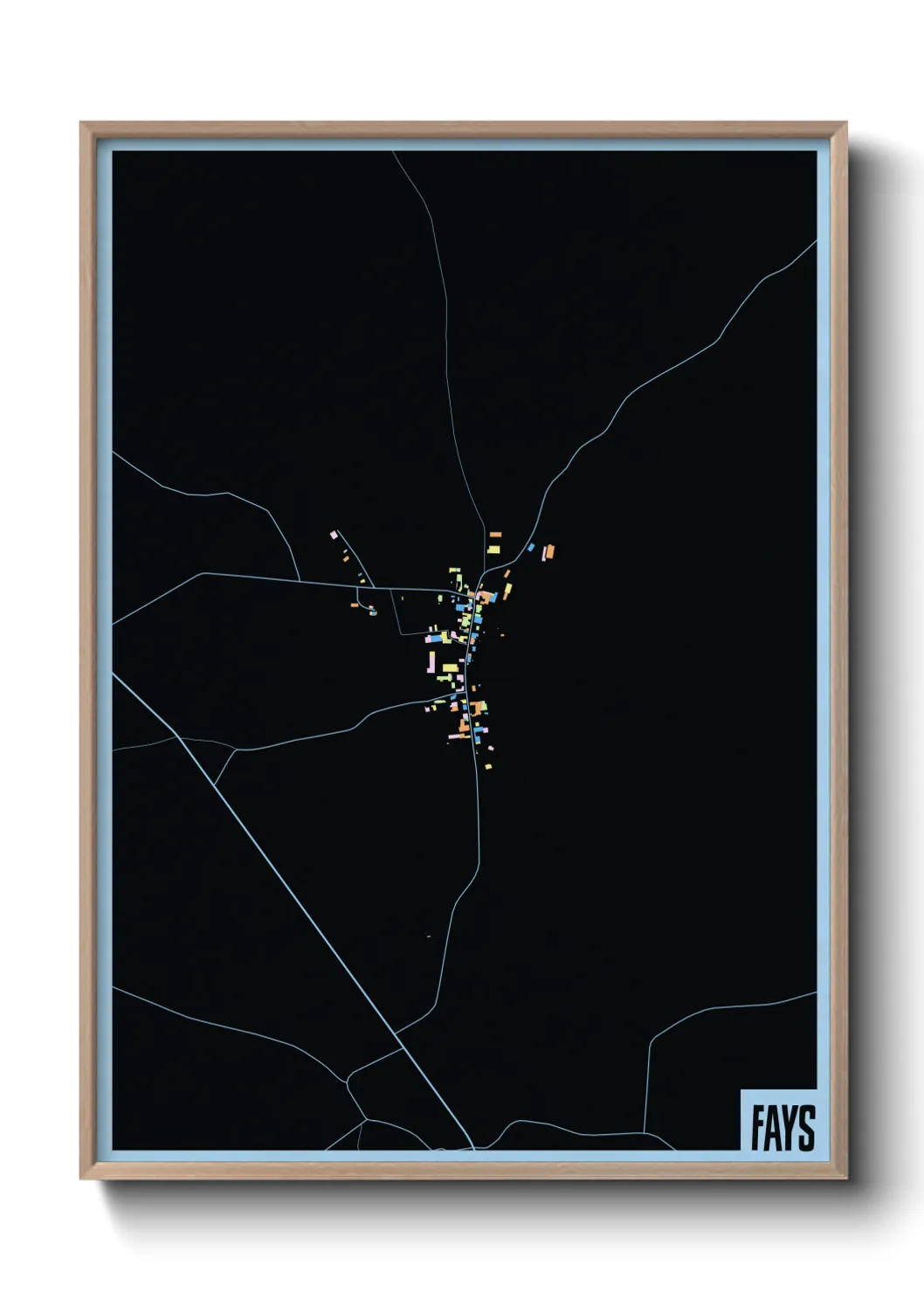 Une affiche de carte sur Fays