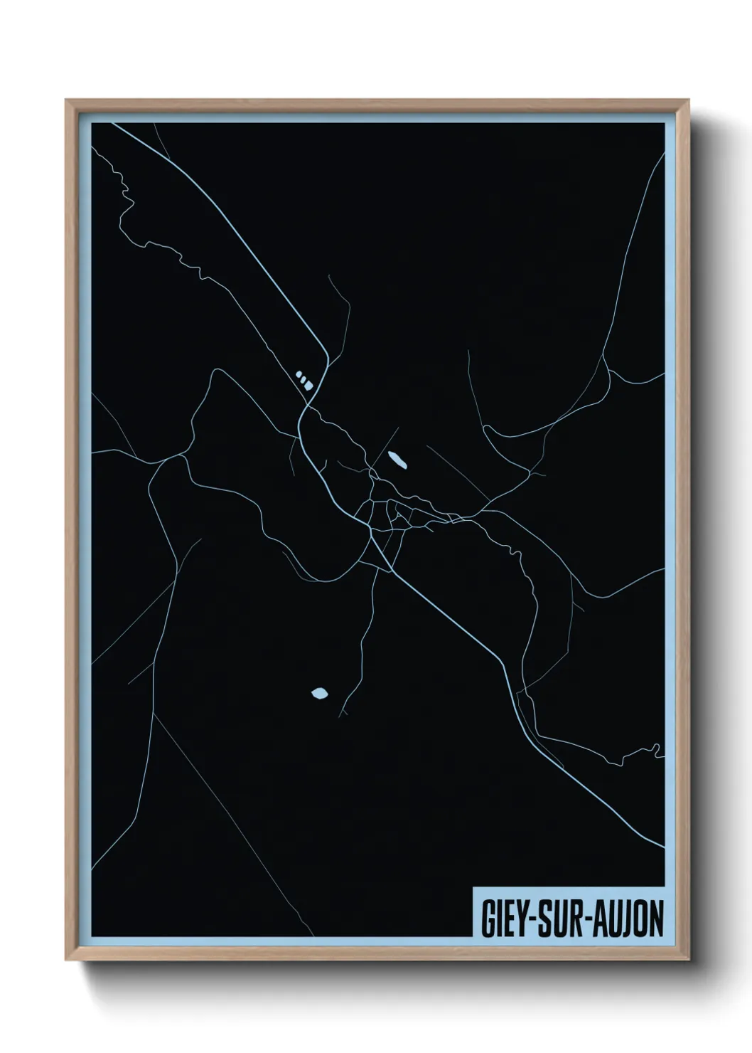 Une affiche de carte sur Giey-sur-Aujon