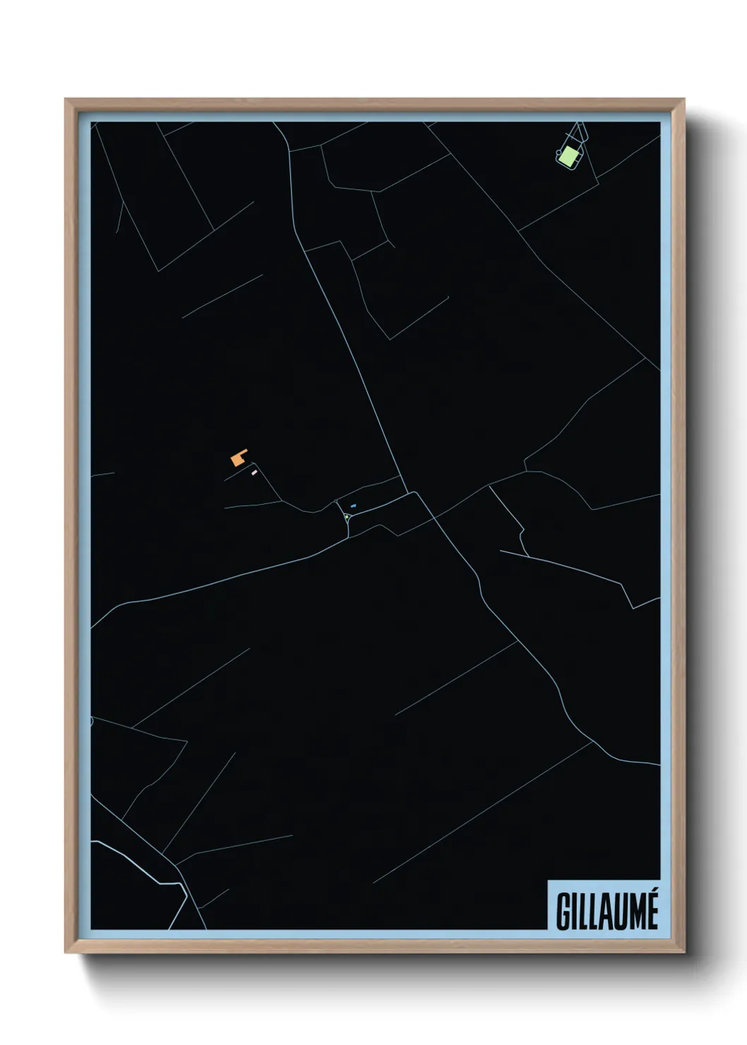 Une affiche de carte sur Gillaumé