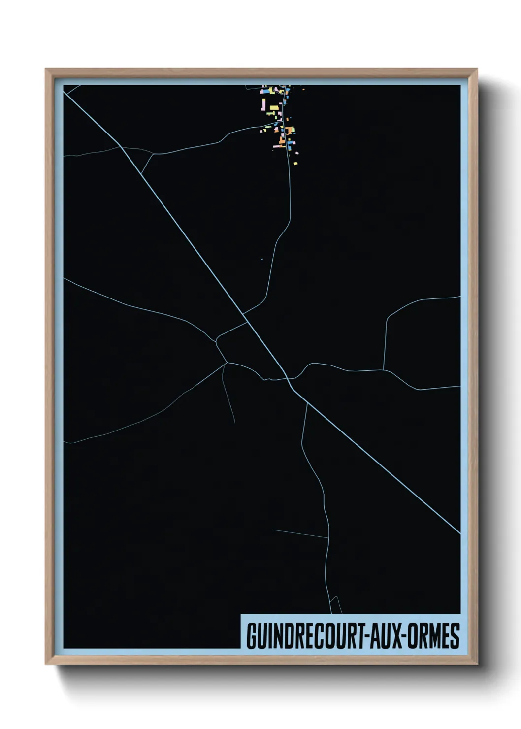 Une affiche de carte sur Guindrecourt-aux-Ormes