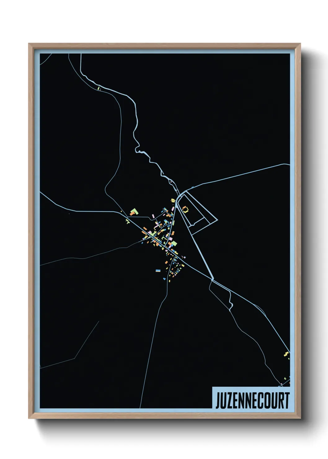 Une affiche de carte sur Juzennecourt