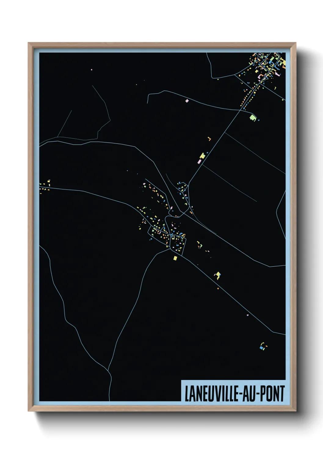 Une affiche de carte sur Laneuville-au-Pont