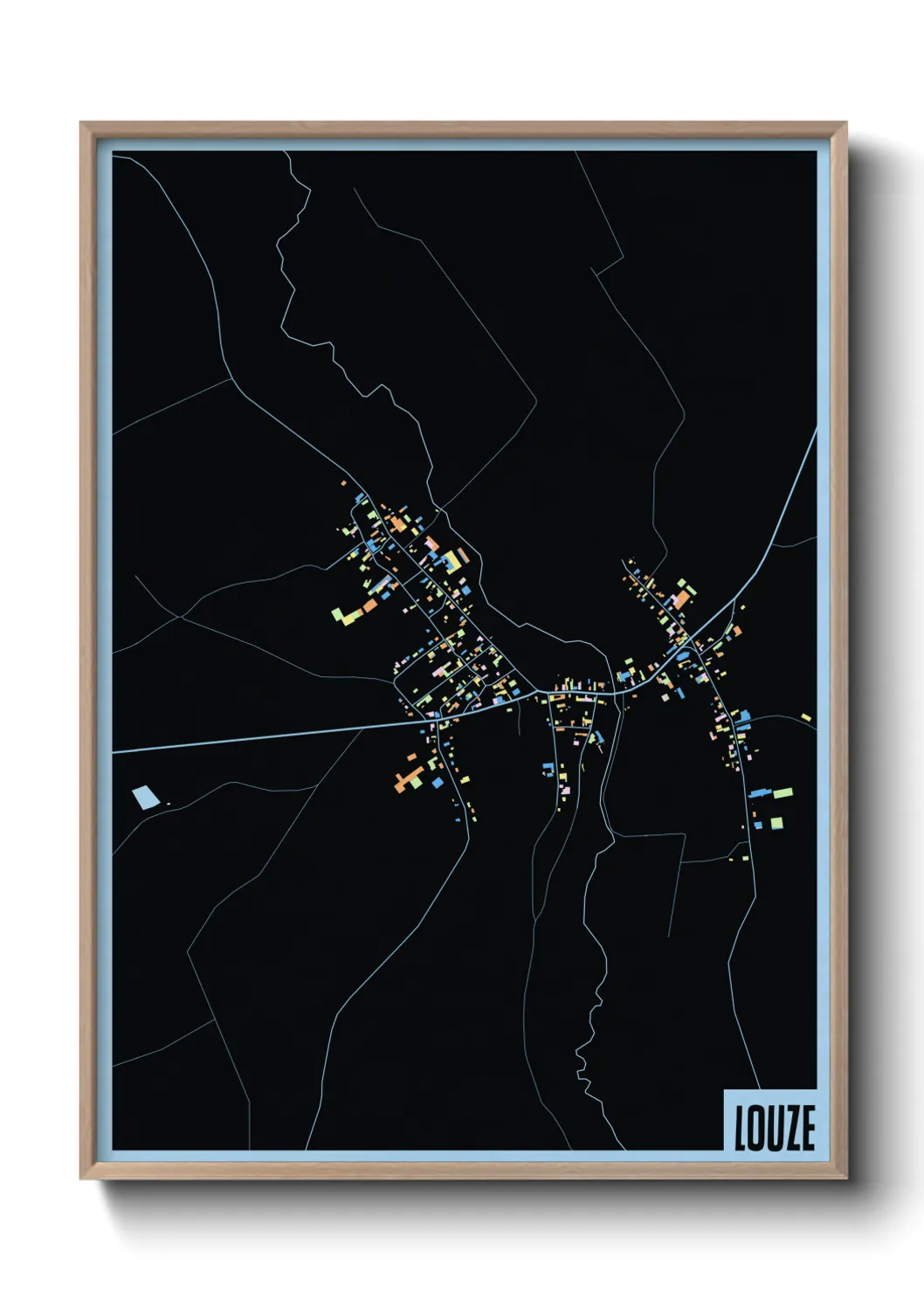 Une affiche de carte sur Louze