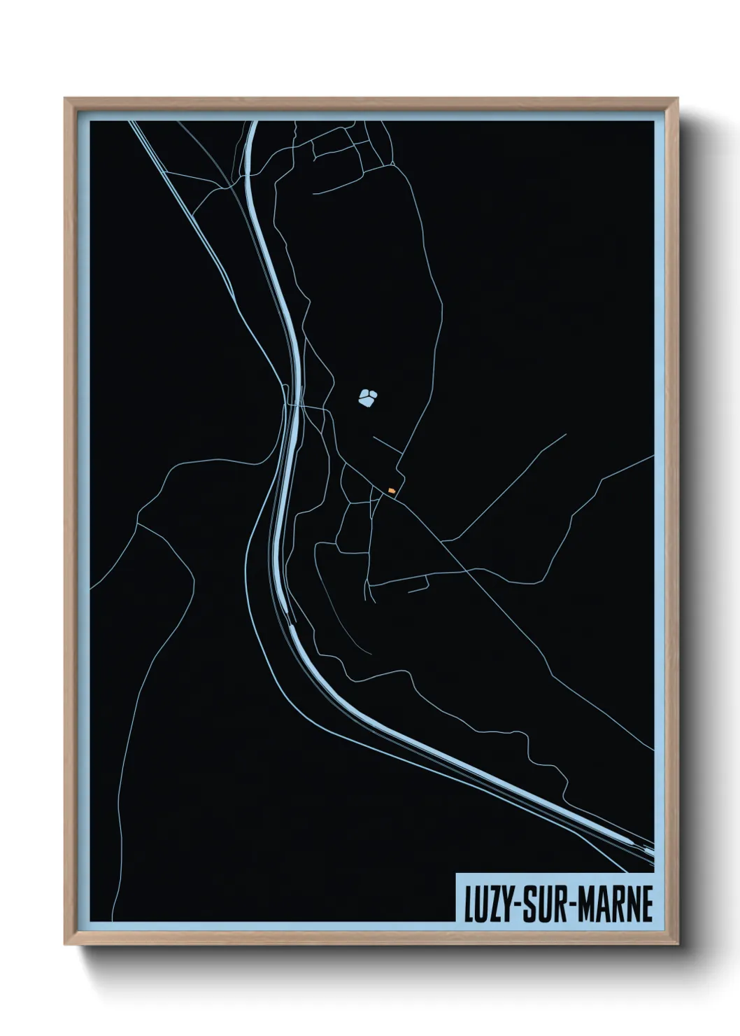 Une affiche de carte sur Luzy-sur-Marne