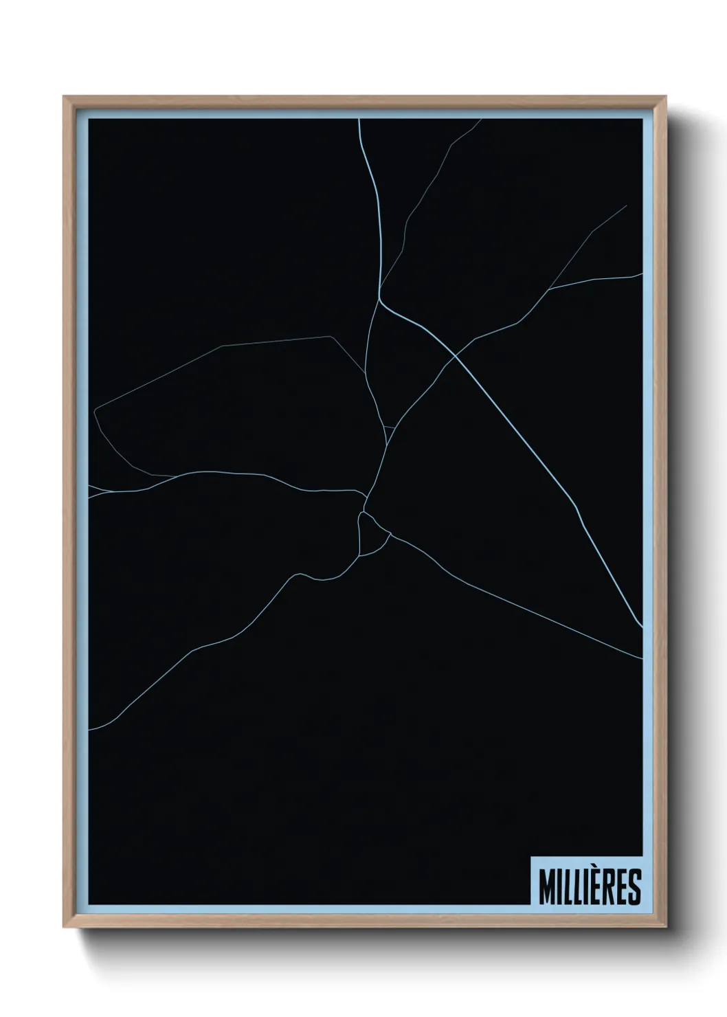 Une affiche de carte sur Millières