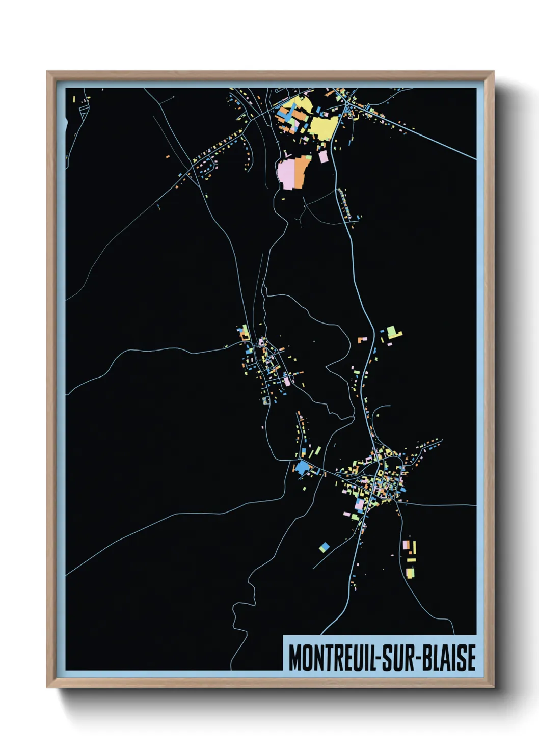 Une affiche de carte sur Montreuil-sur-Blaise