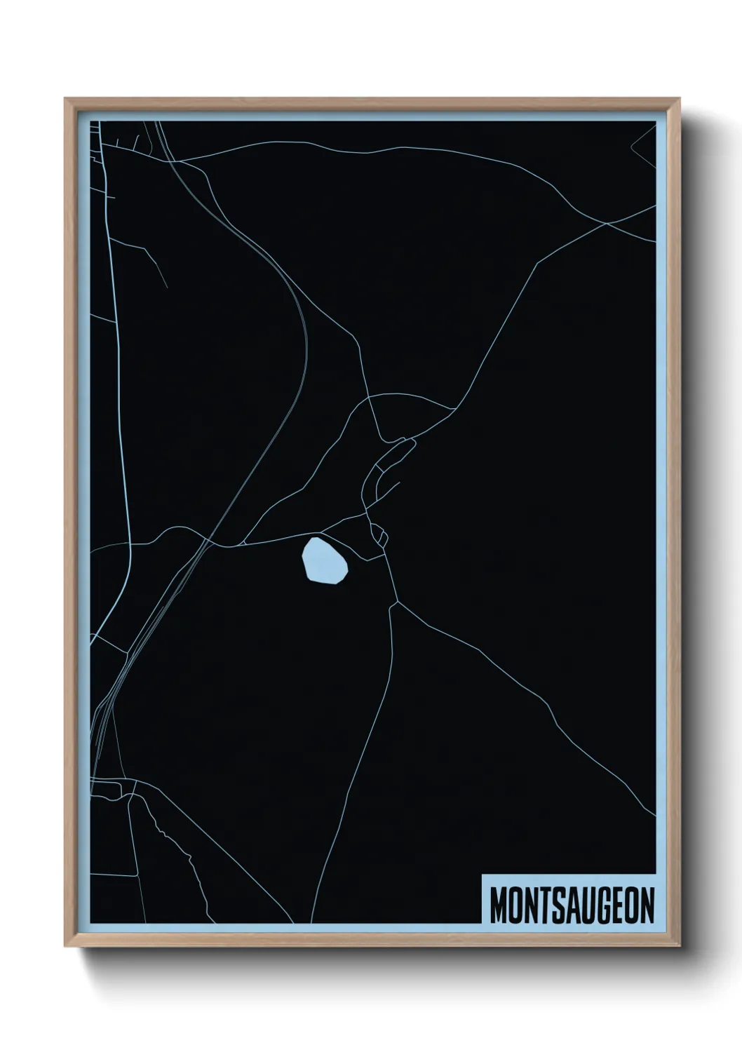 Une affiche de carte sur Montsaugeon