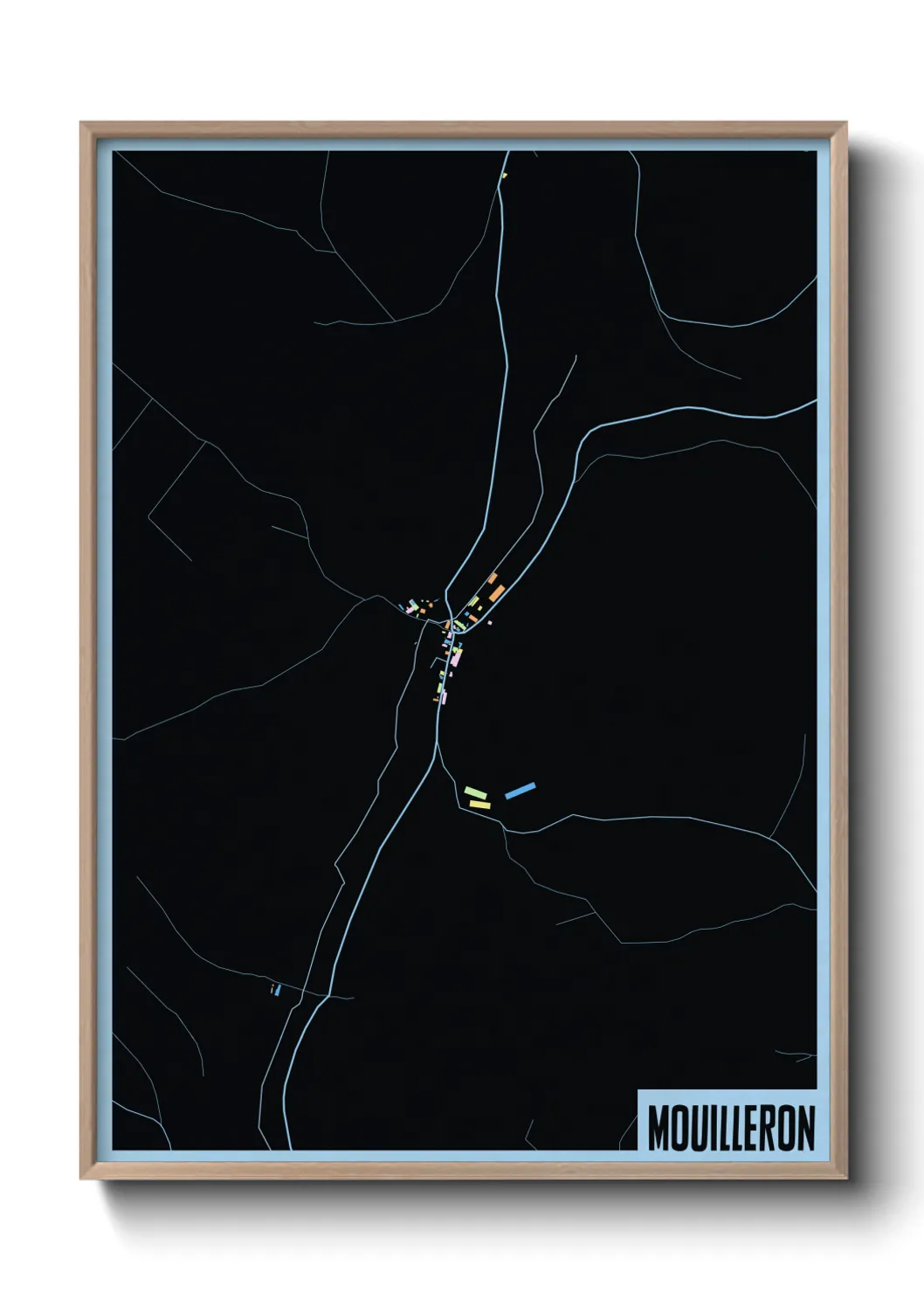 Une affiche de carte sur Mouilleron