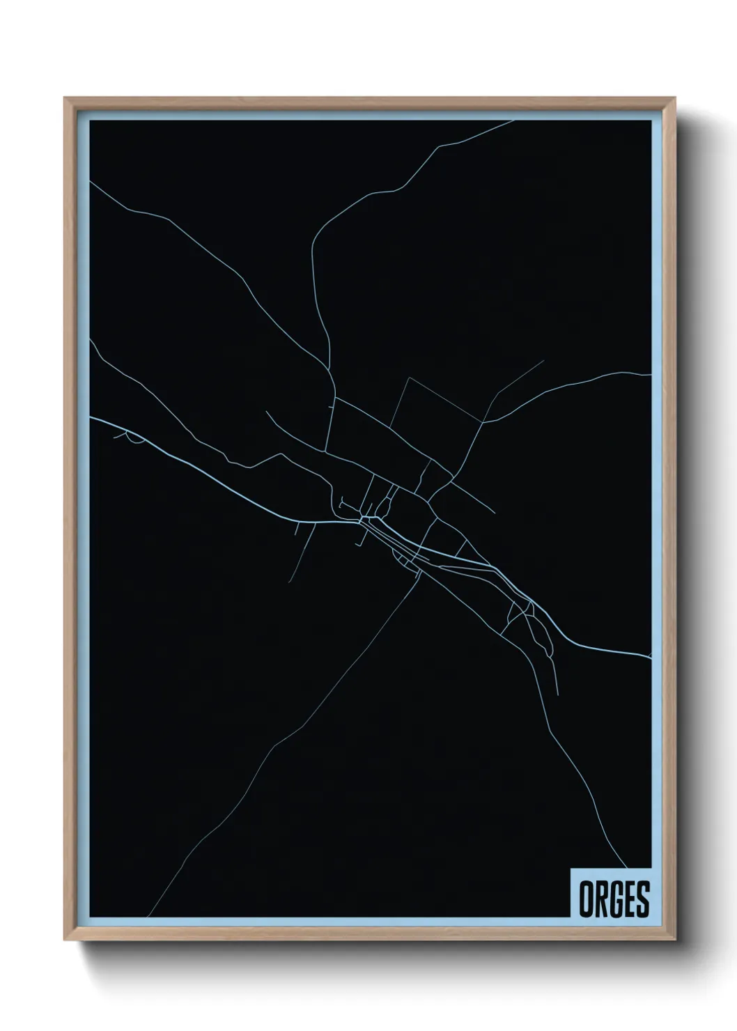 Une affiche de carte sur Orges