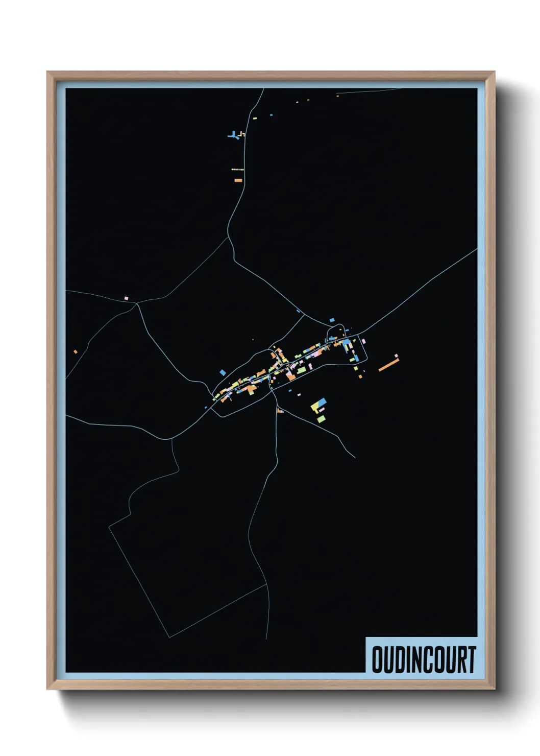 Une affiche de carte sur Oudincourt