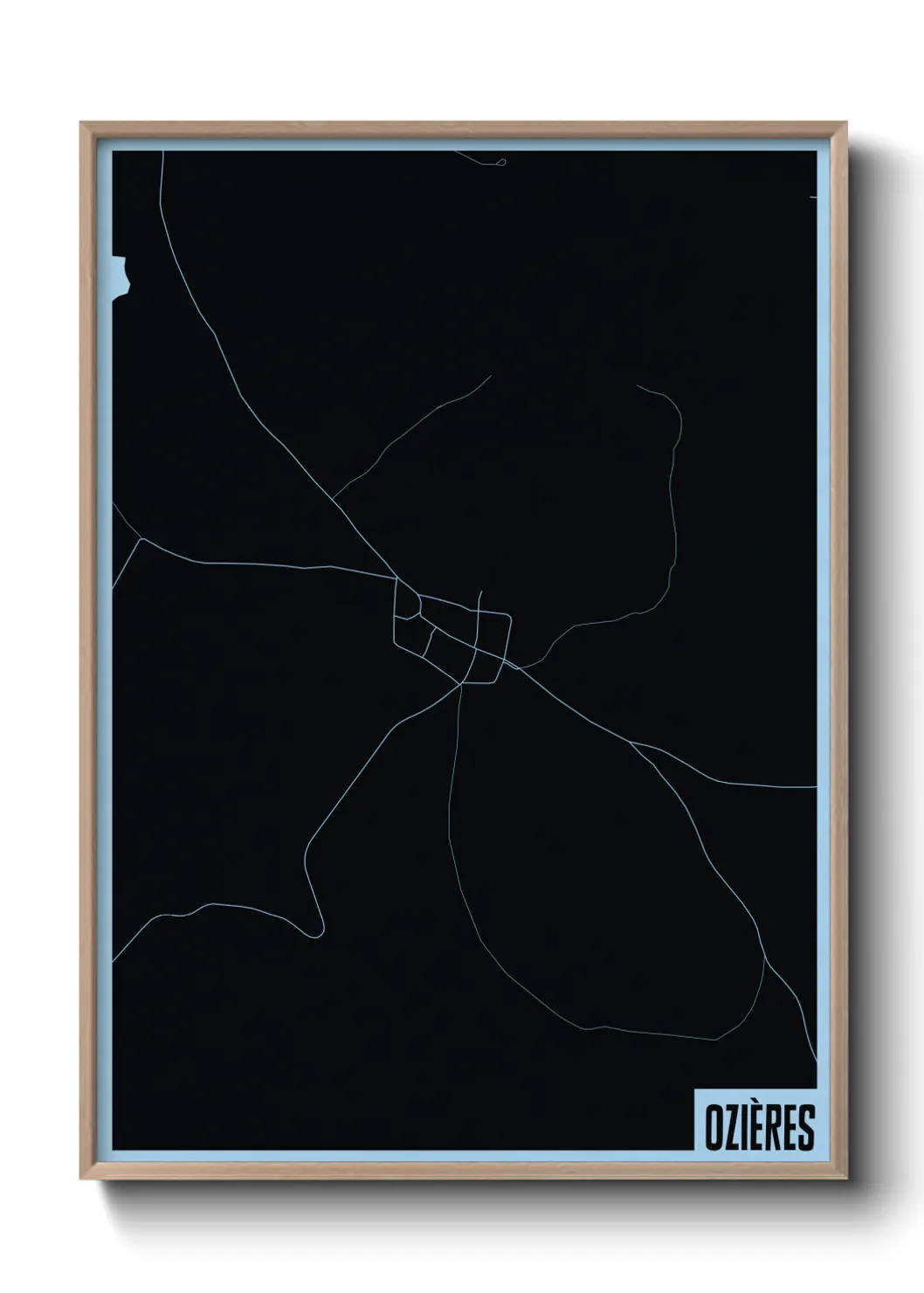 Une affiche de carte sur Ozières