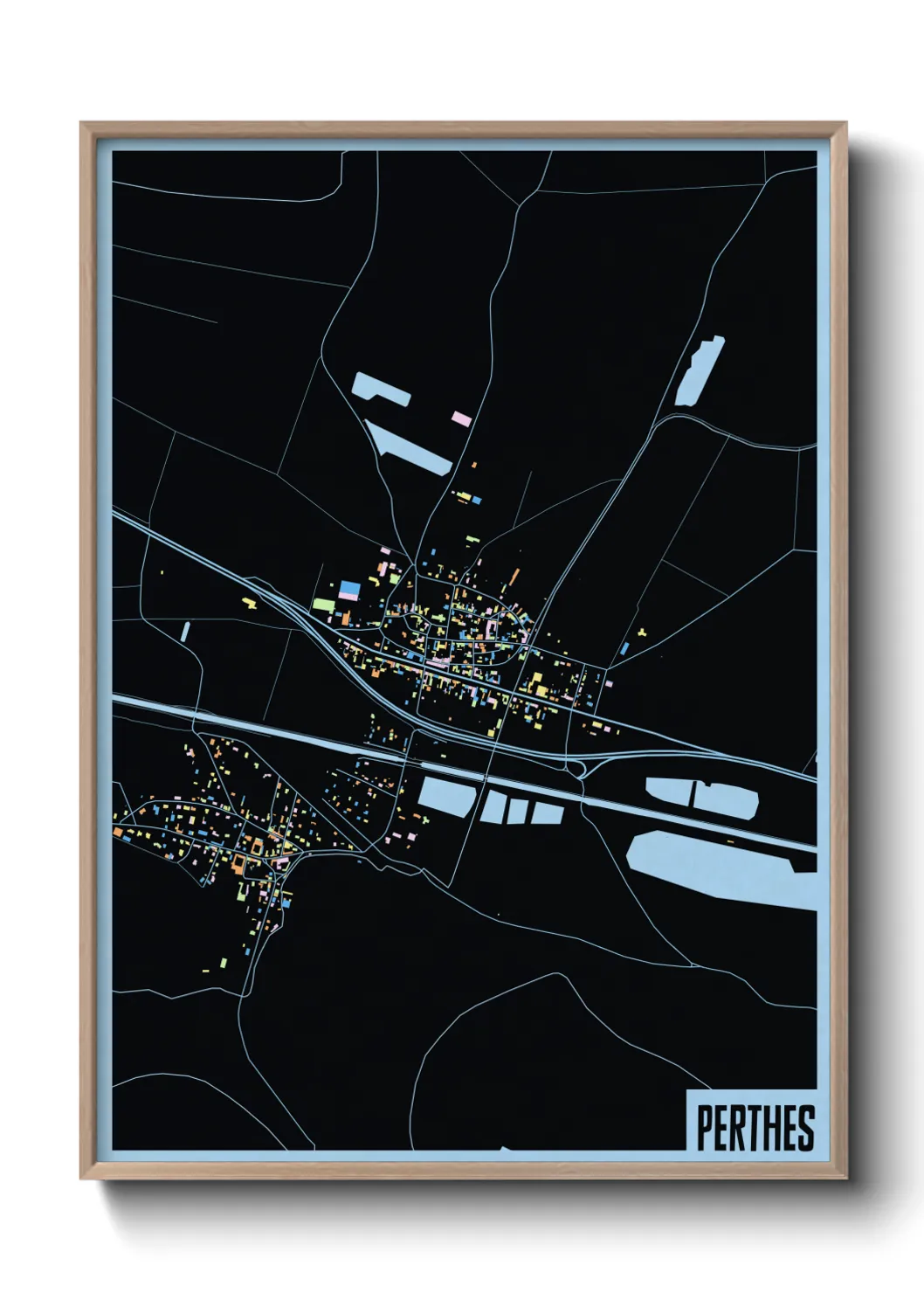 Une affiche de carte sur Perthes