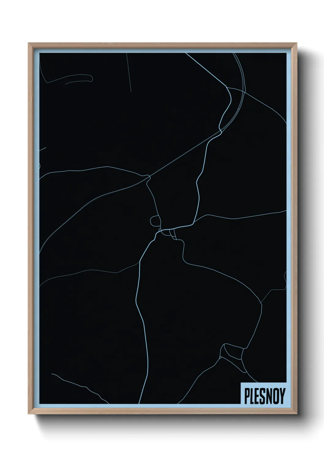 Une affiche de carte sur Plesnoy