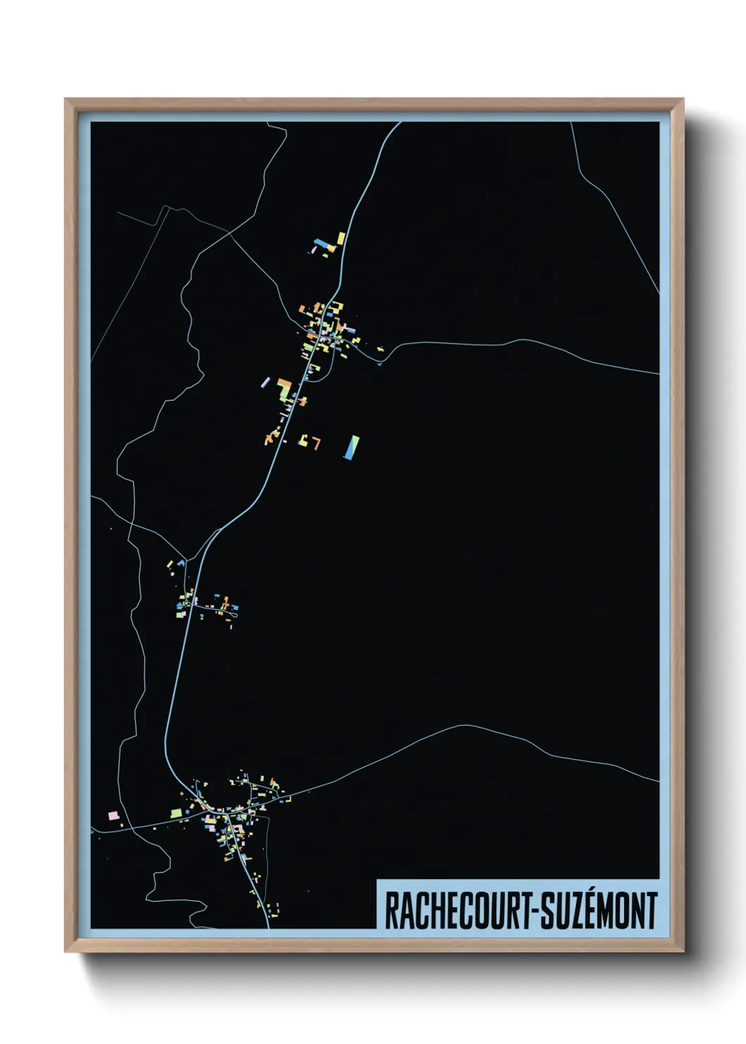 Une affiche de carte sur Rachecourt-Suzémont