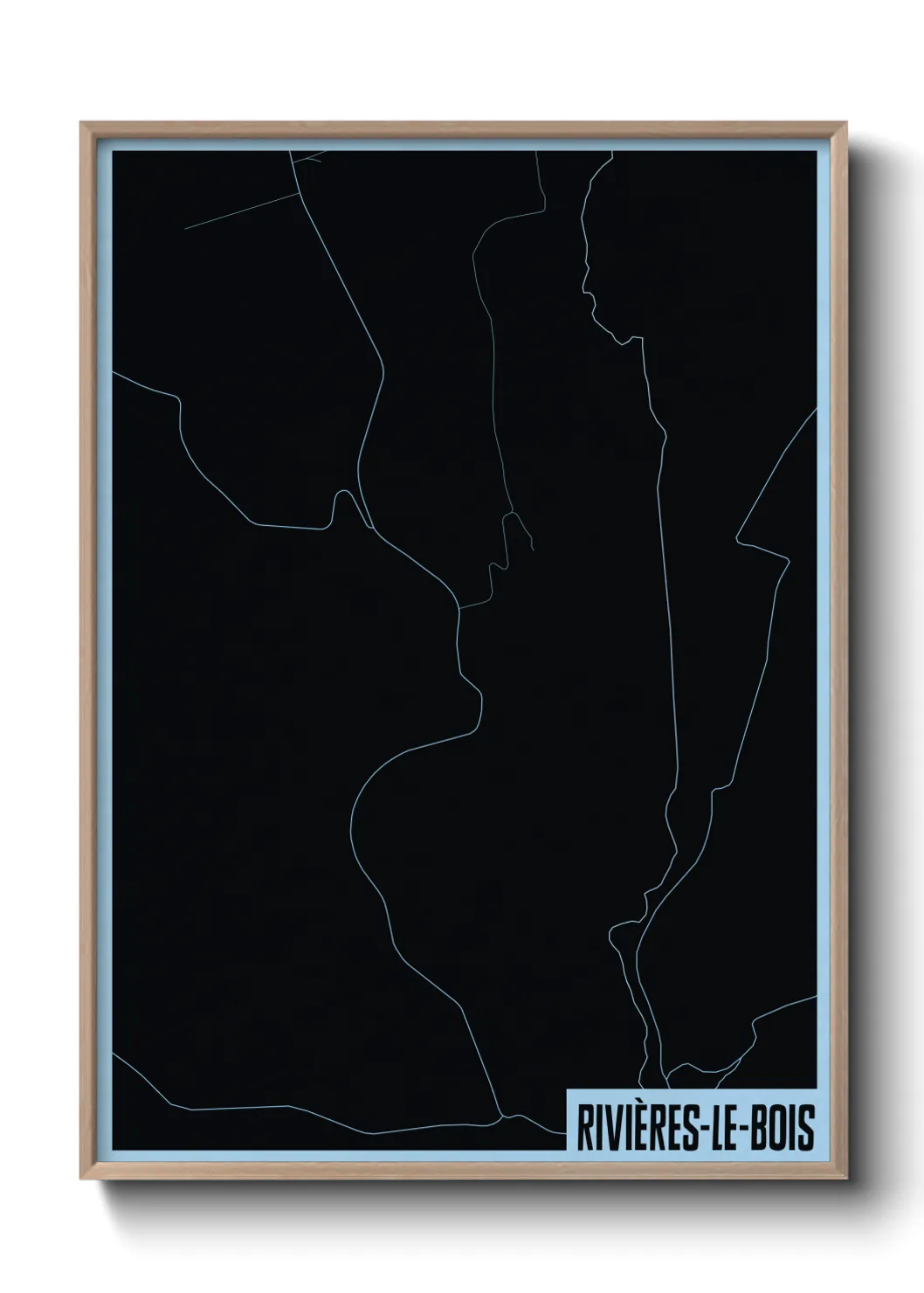 Une affiche de carte sur Rivières-le-Bois