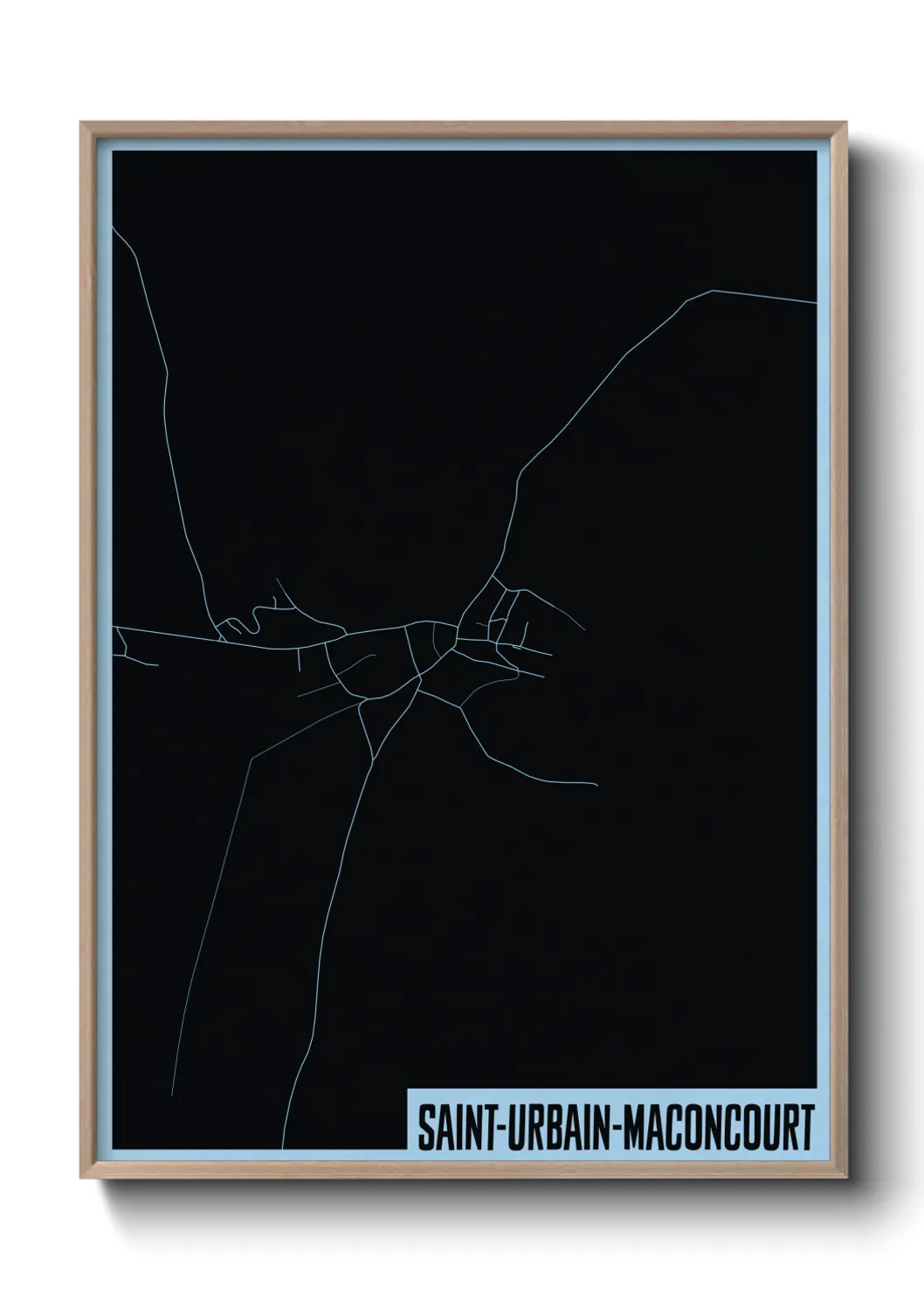 Une affiche de carte sur Saint-Urbain-Maconcourt