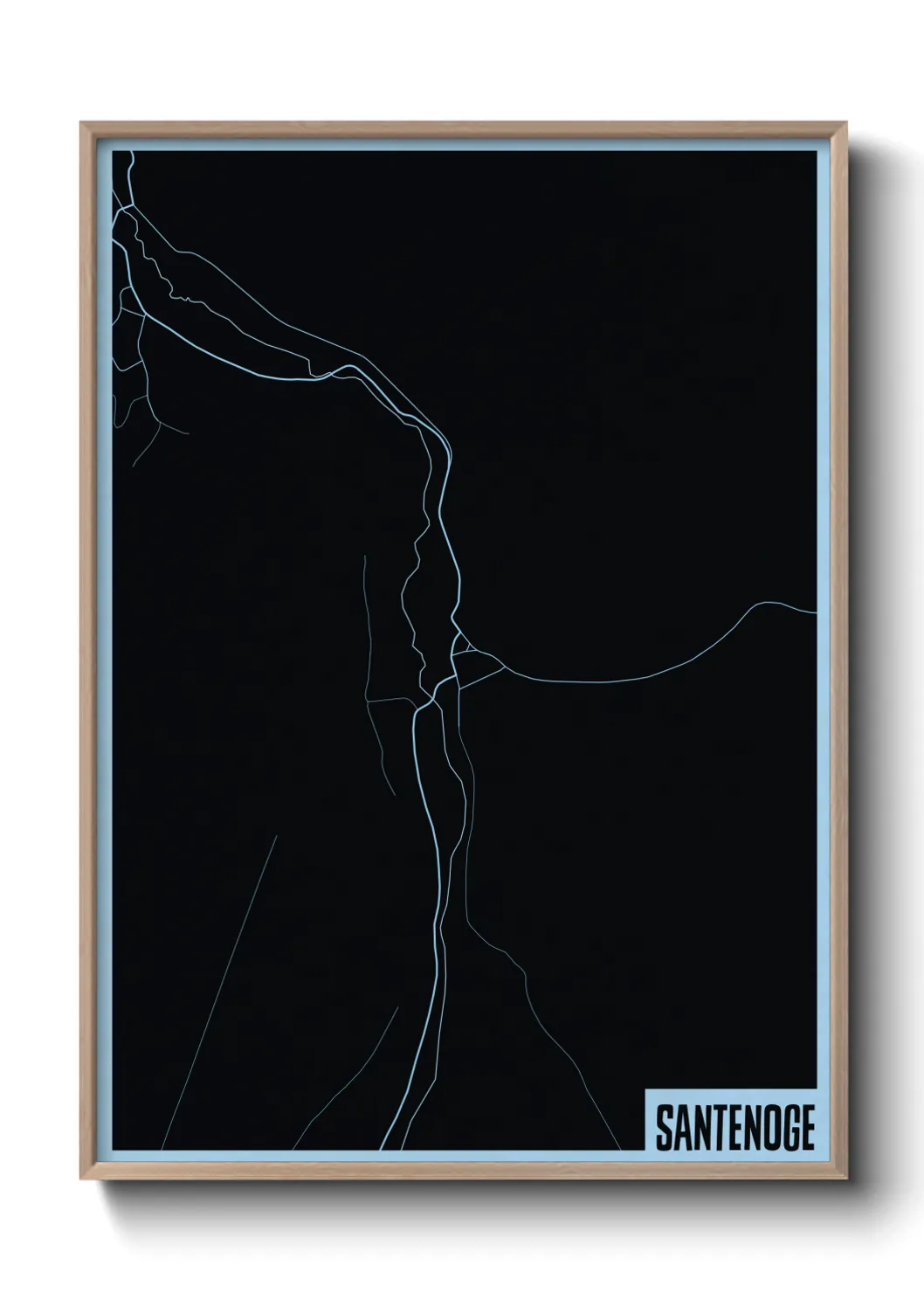 Une affiche de carte sur Santenoge