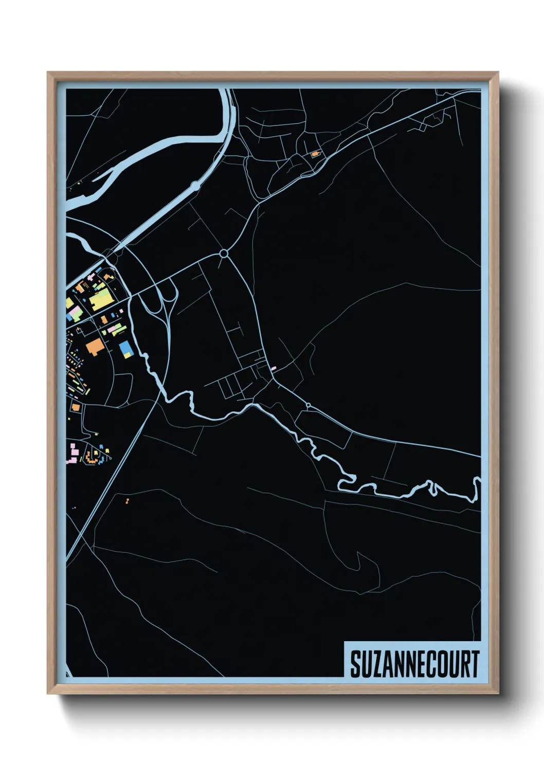 Une affiche de carte sur Suzannecourt