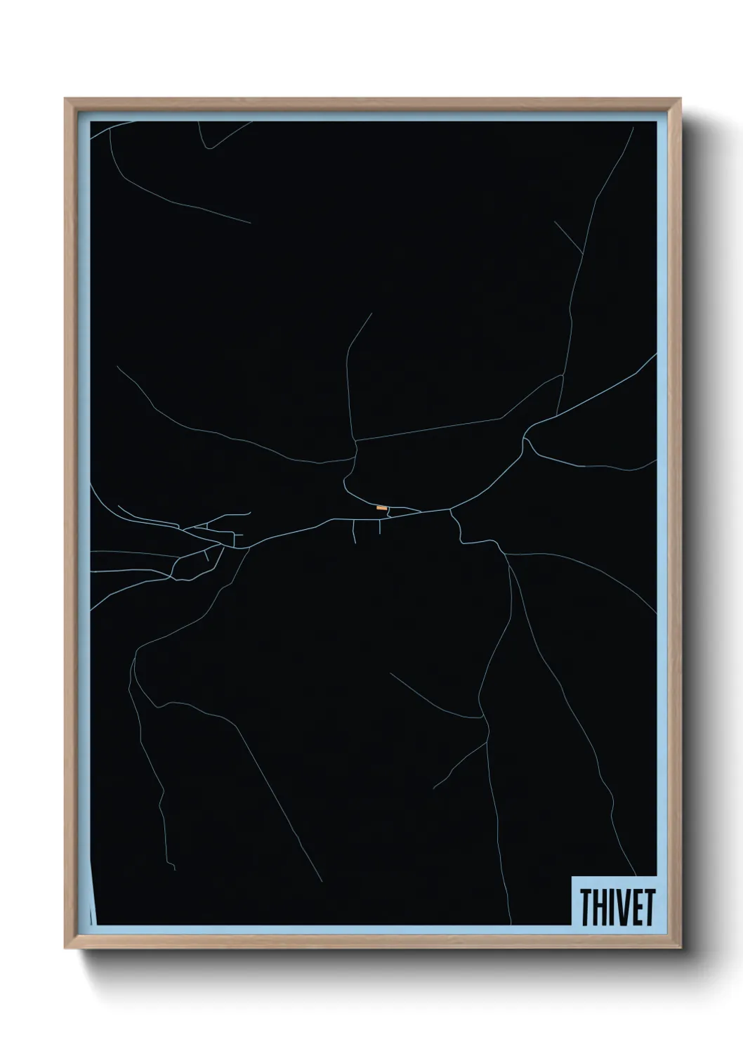 Une affiche de carte sur Thivet