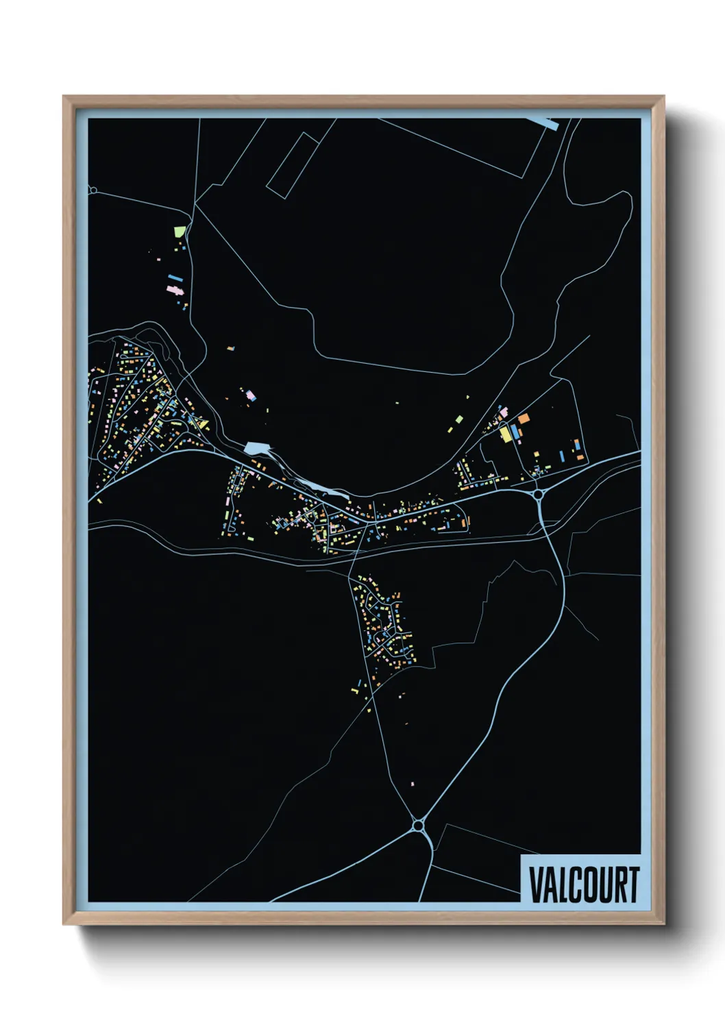 Une affiche de carte sur Valcourt