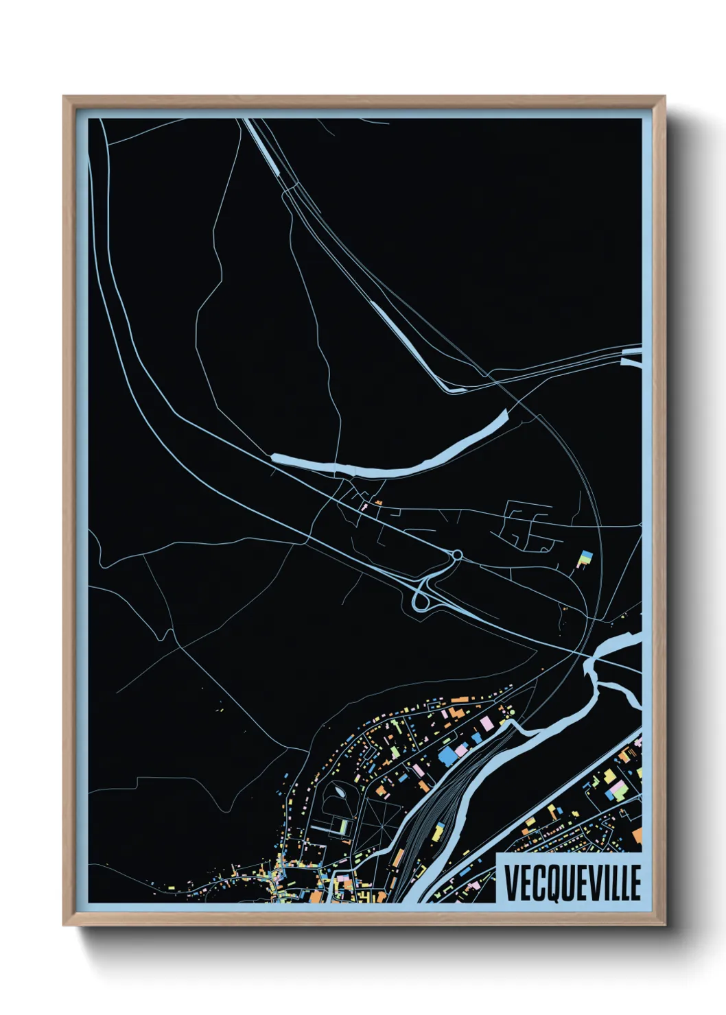 Une affiche de carte sur Vecqueville