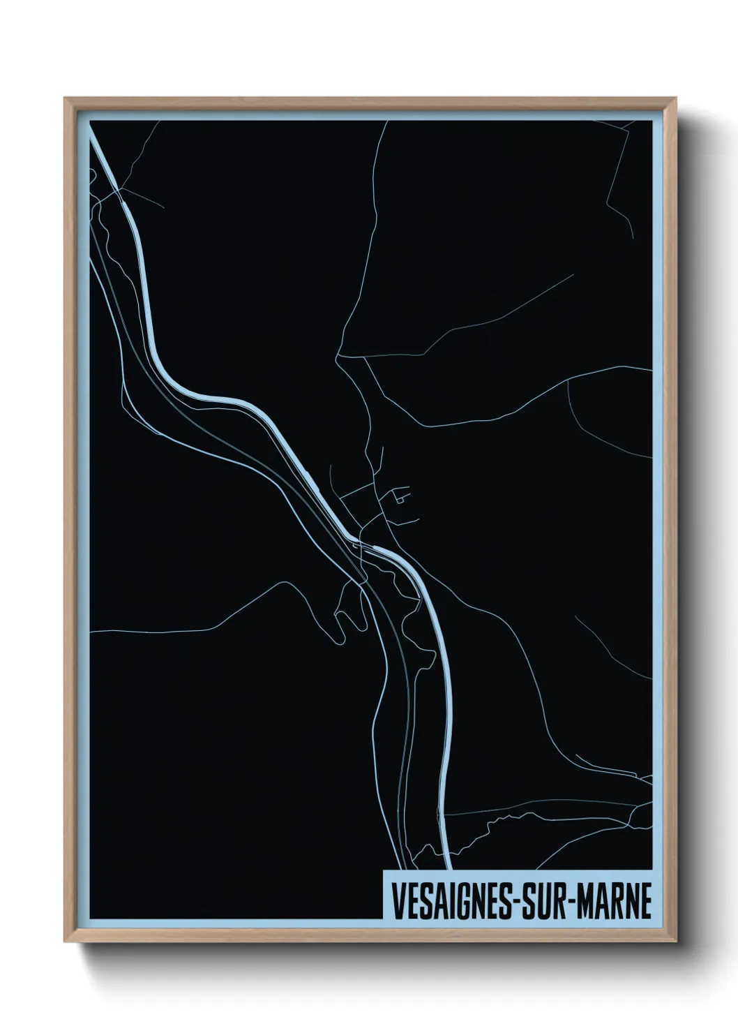Une affiche de carte sur Vesaignes-sur-Marne