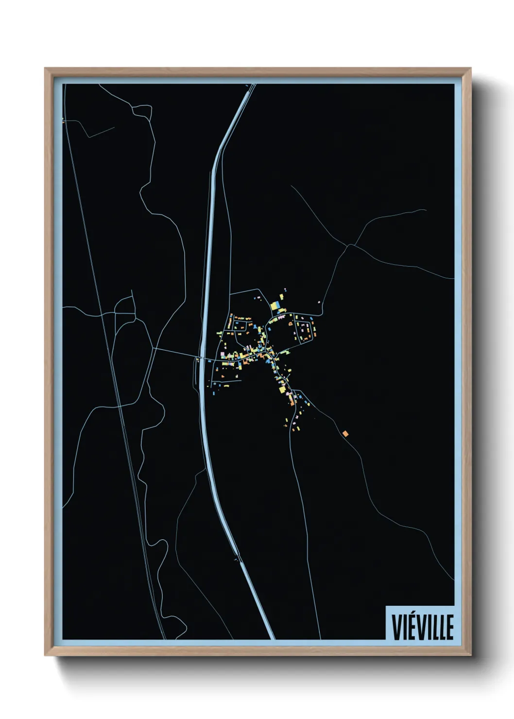 Une affiche de carte sur Viéville