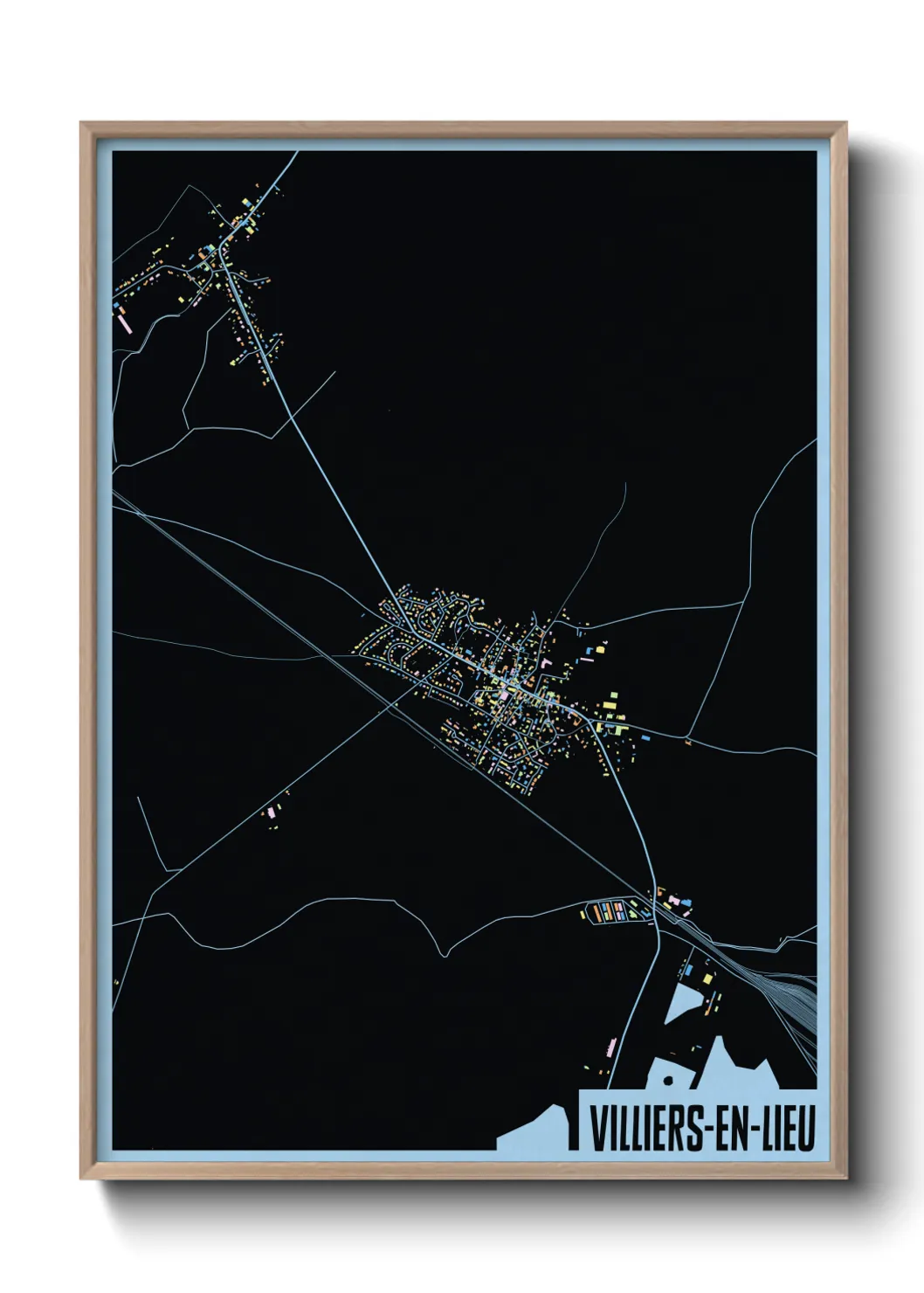 Une affiche de carte sur Villiers-en-Lieu