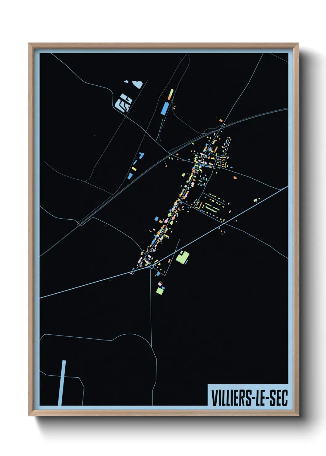 Une affiche de carte sur Villiers-le-Sec