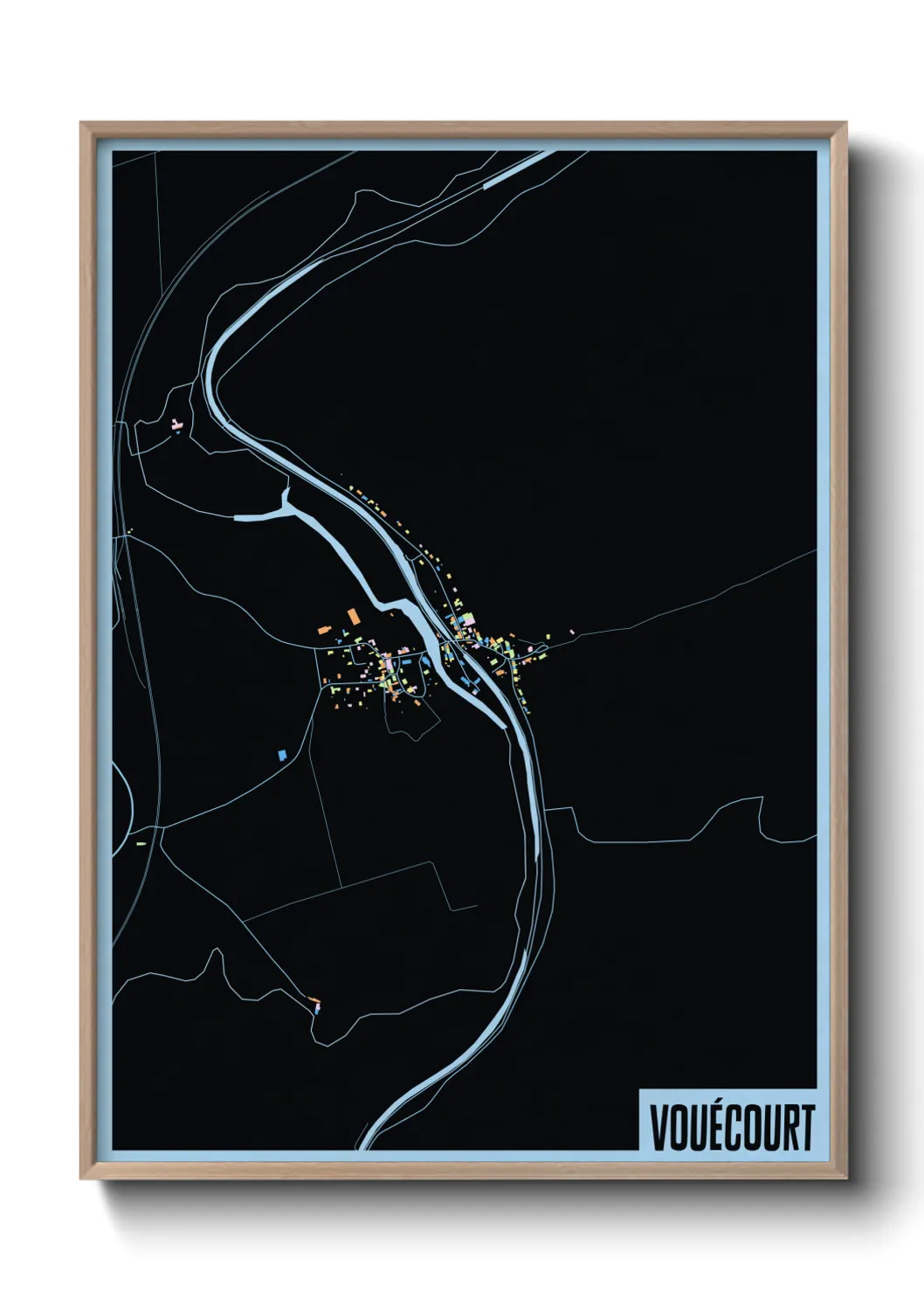 Une affiche de carte sur Vouécourt