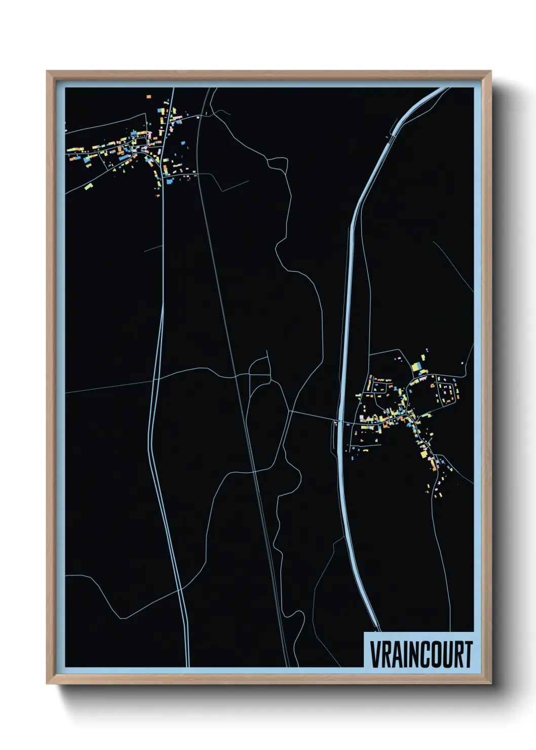 Une affiche de carte sur Vraincourt