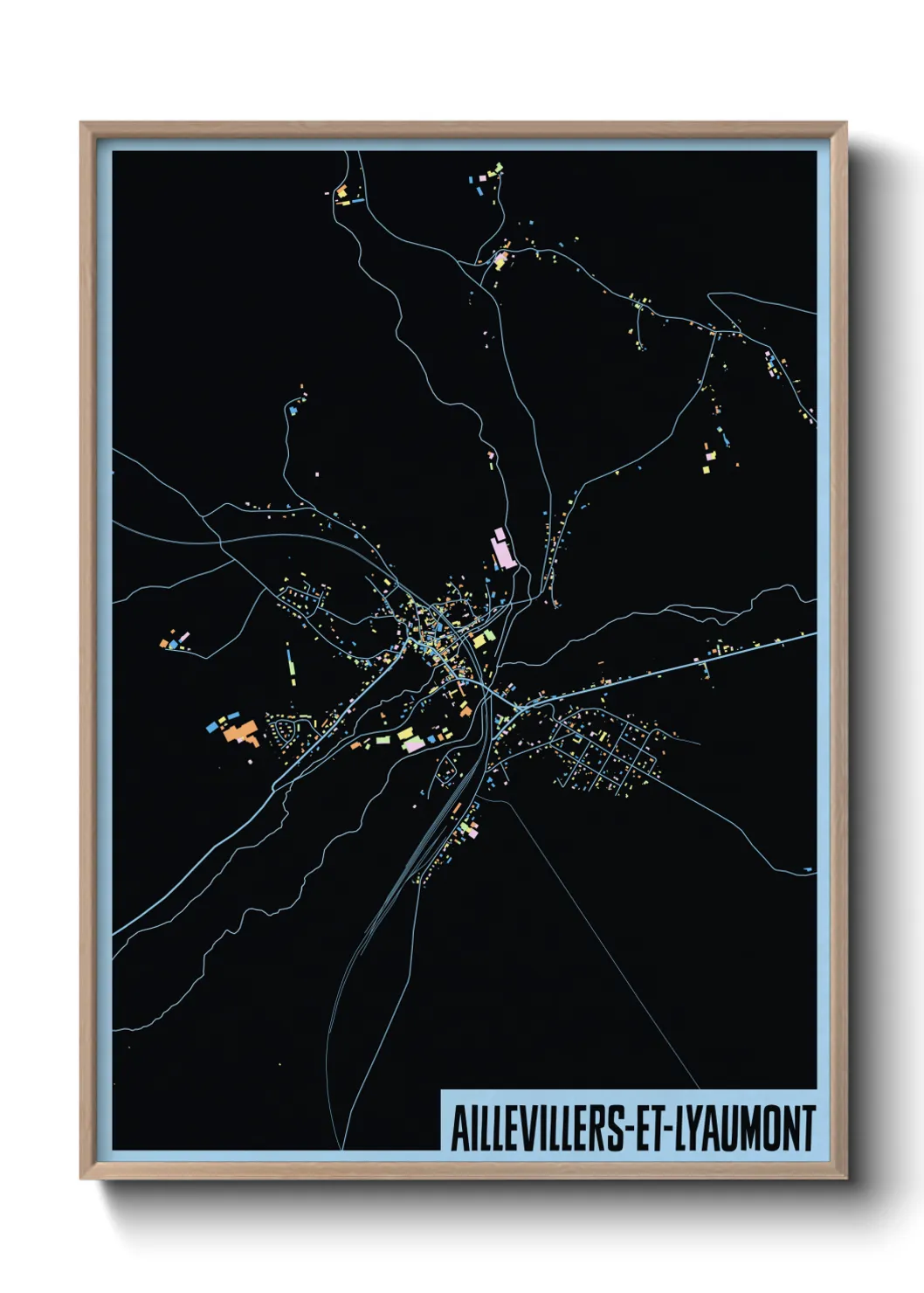 Une affiche de carte sur Aillevillers-et-Lyaumont