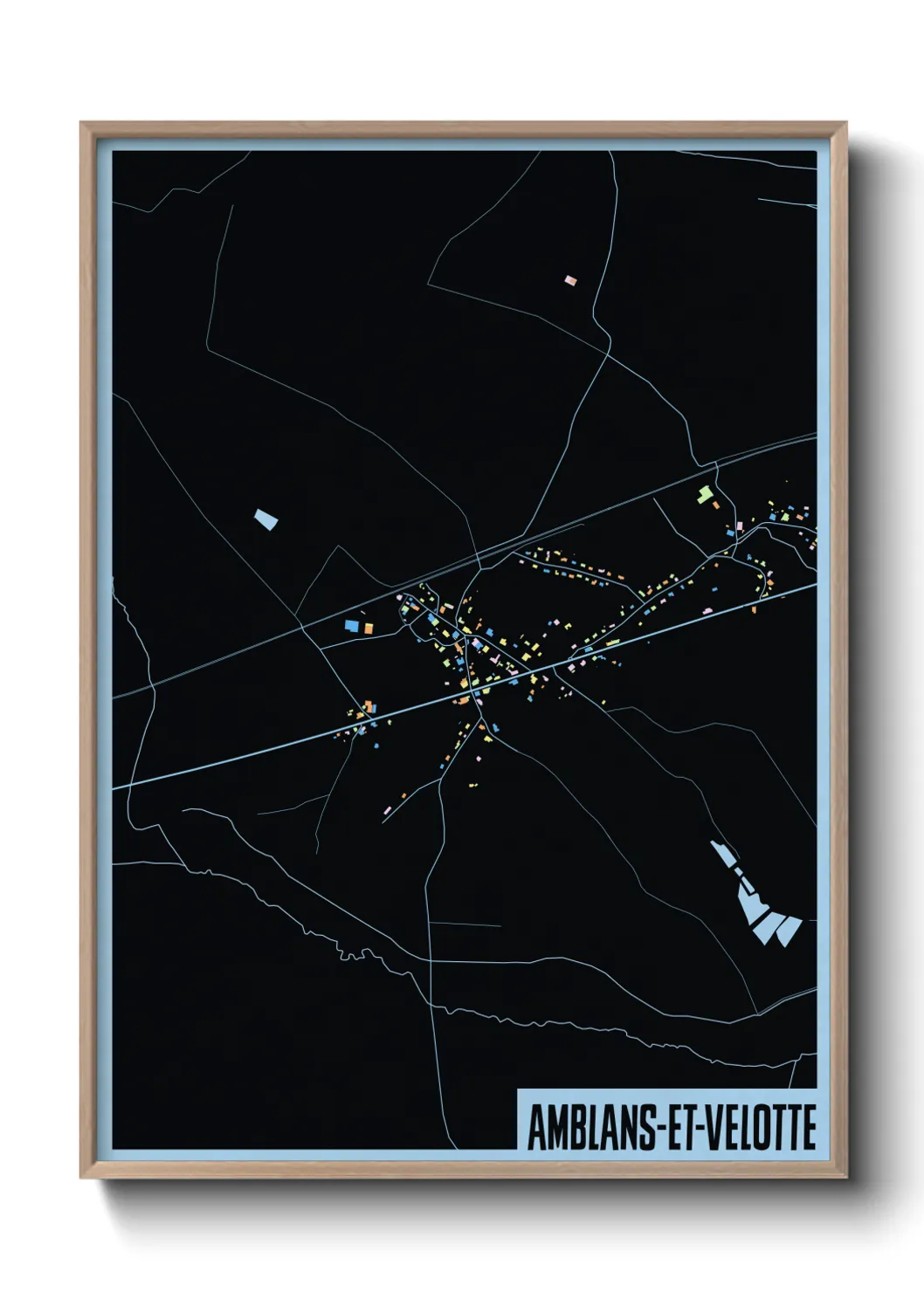 Une affiche de carte sur Amblans-et-Velotte